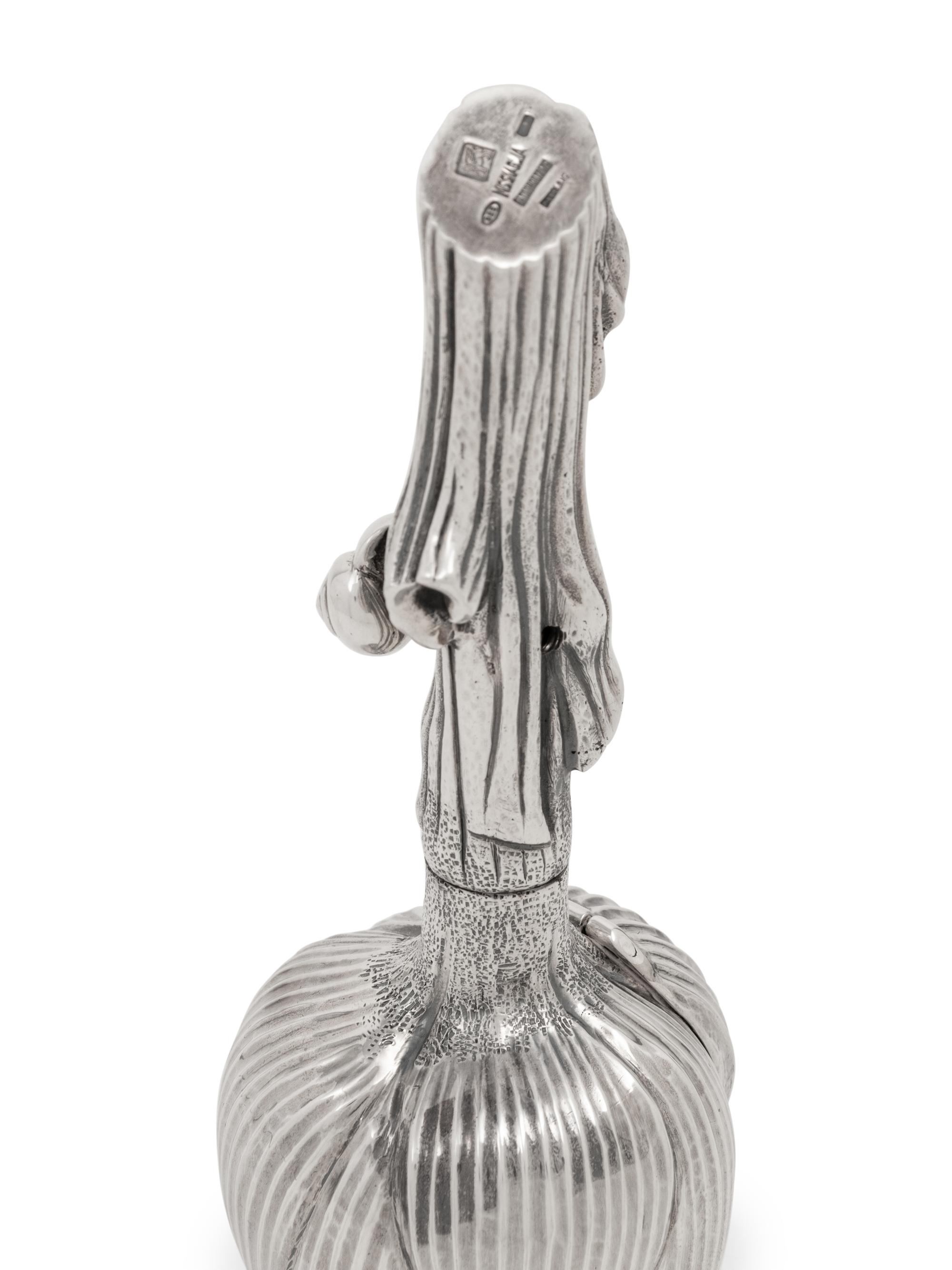 An Italian Silver Artichoke-Form Pepper Mill