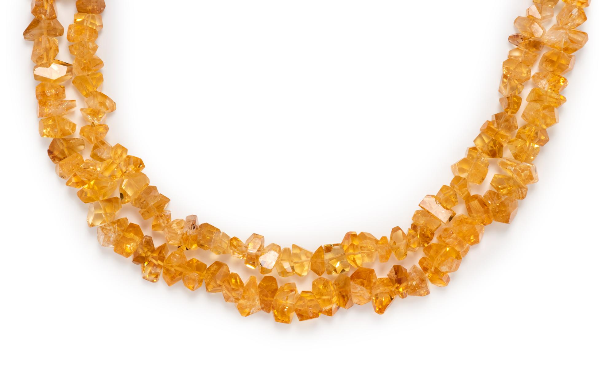 CITRINE BEAD NECKLACE