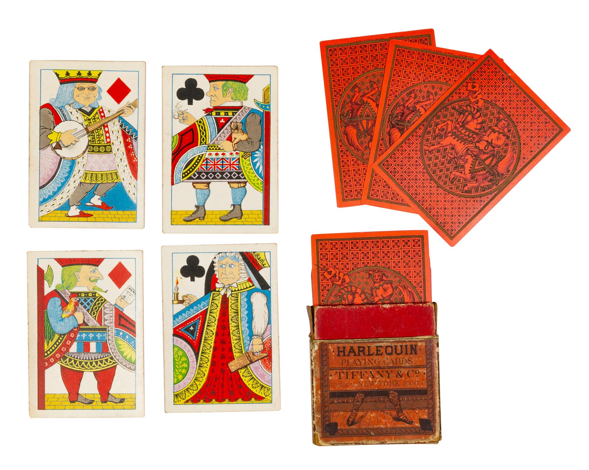 A Tiffany & Co. Harlequin Transformation Deck of Cards Height 3 3/4 inches. — DESIGNED BY C.E. CARRYL, 1879