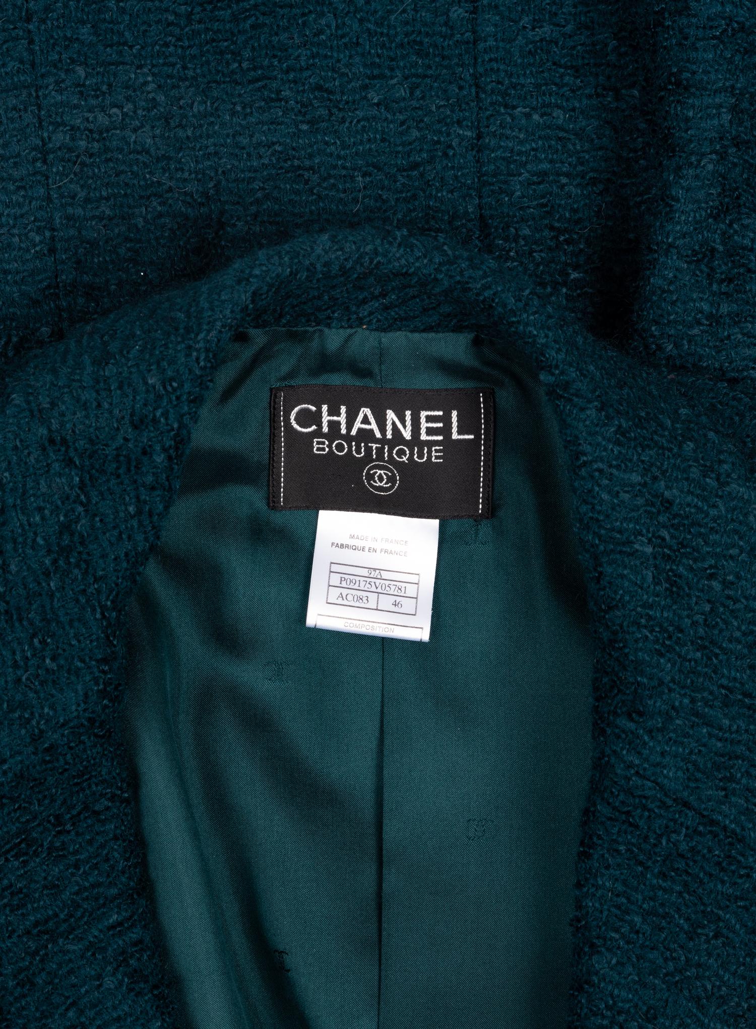 Chanel Teal Tweed Jacket, Autumn 1997
