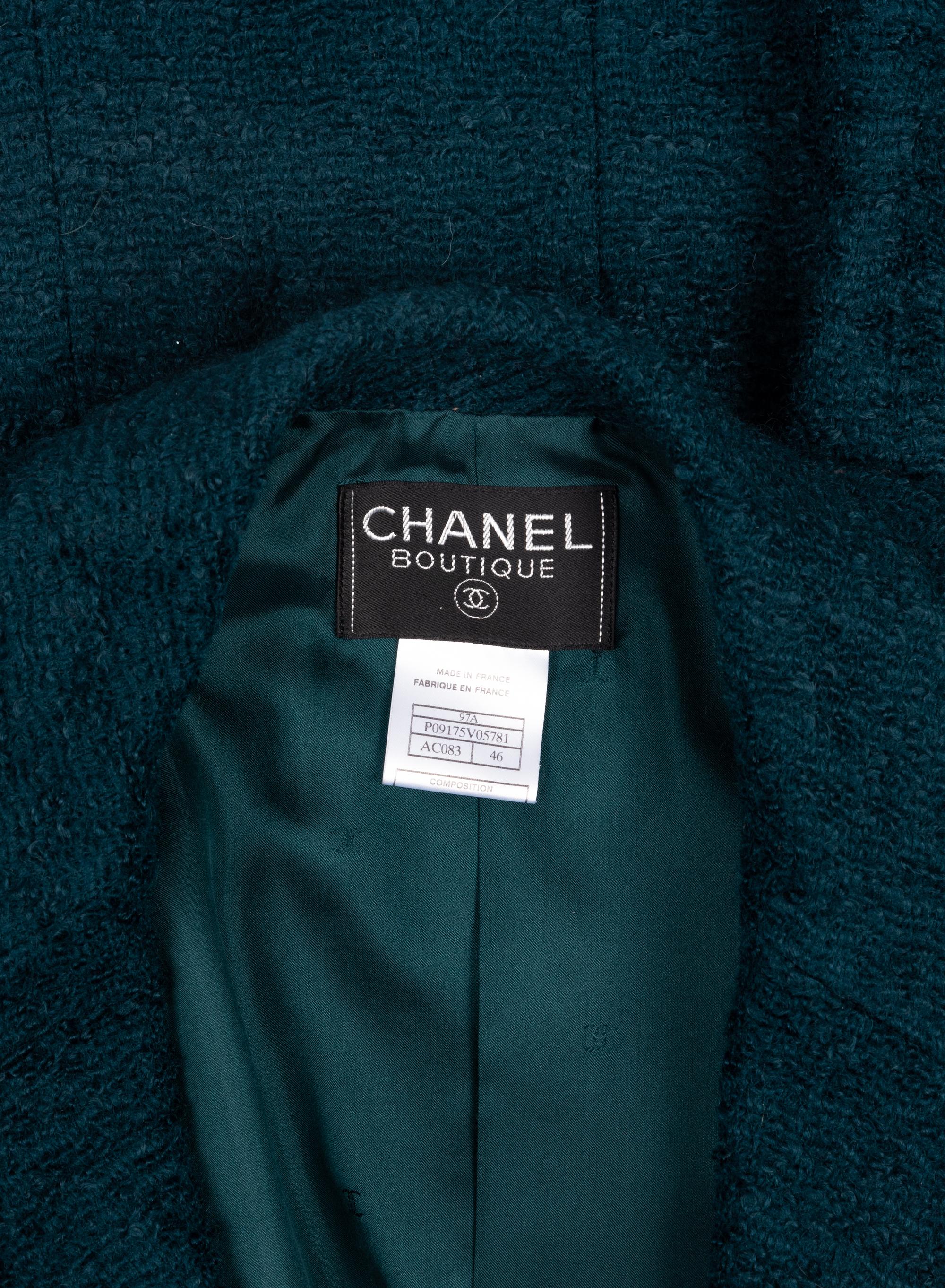 Chanel Teal Tweed Jacket, Autumn 1997