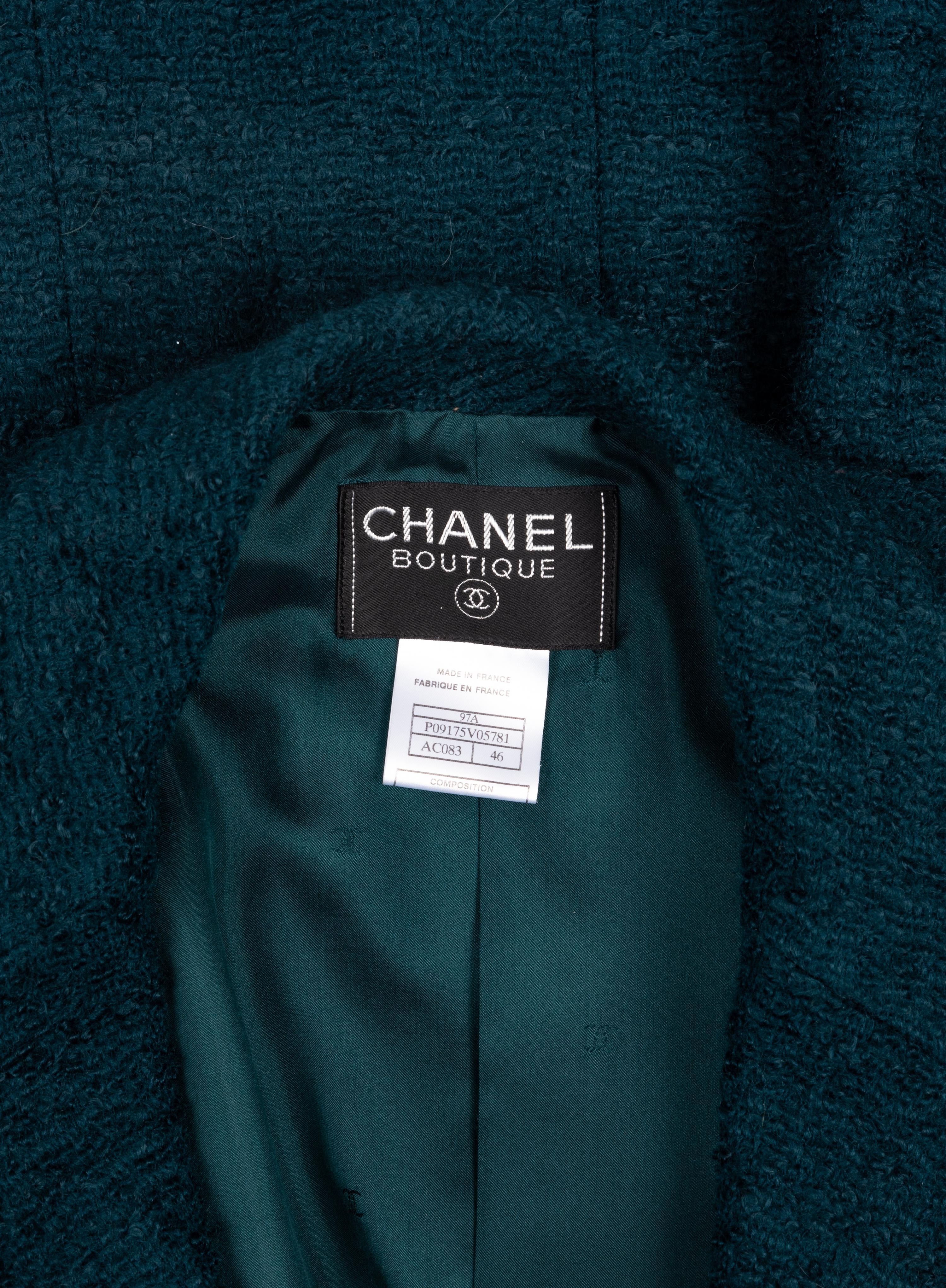 Chanel Teal Tweed Jacket, Autumn 1997