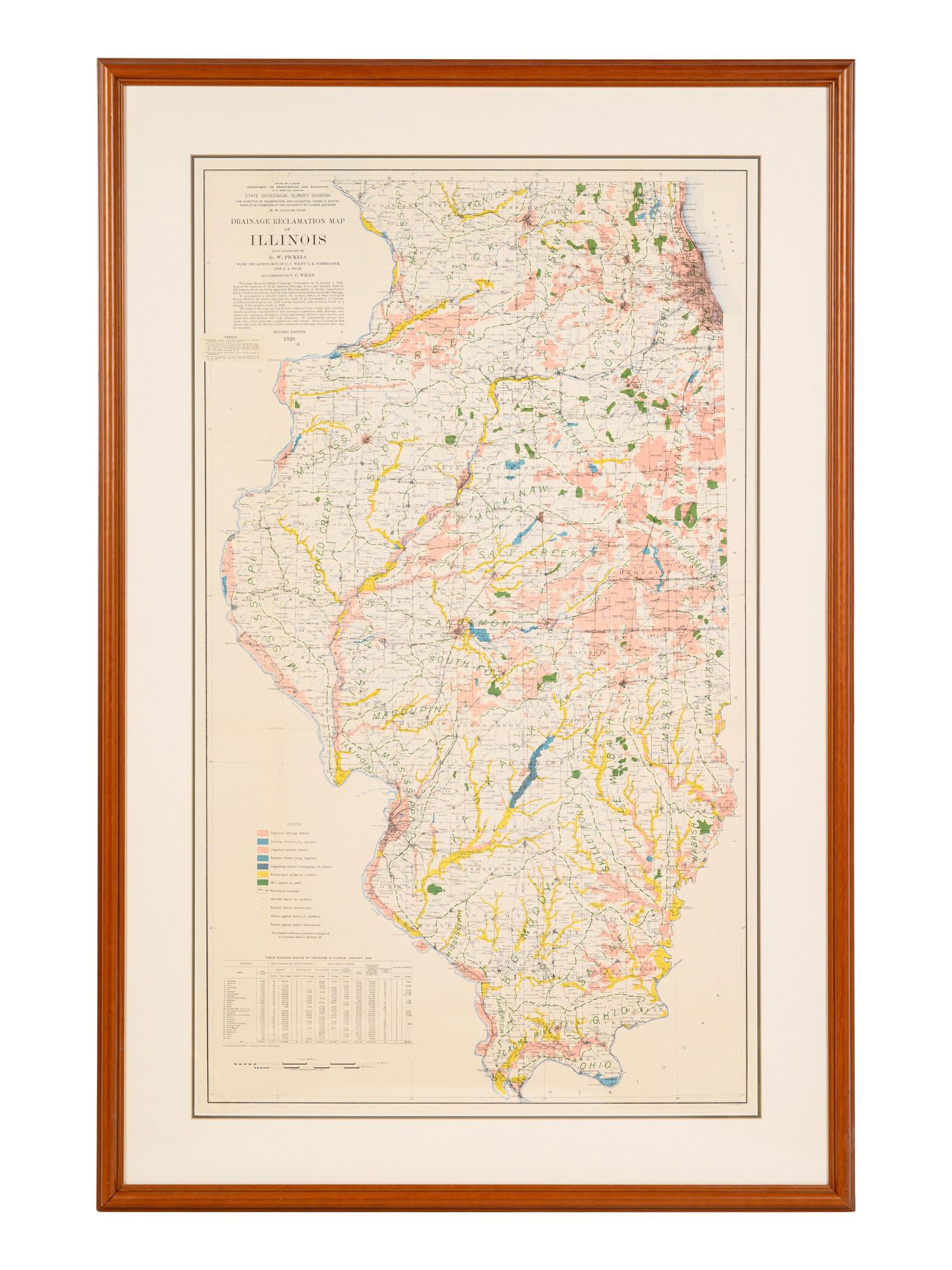 Drainage Reclamation Map of Illinois . [Springfield, IL?]: State of Illinois, State Geological Survey Division, 1928.