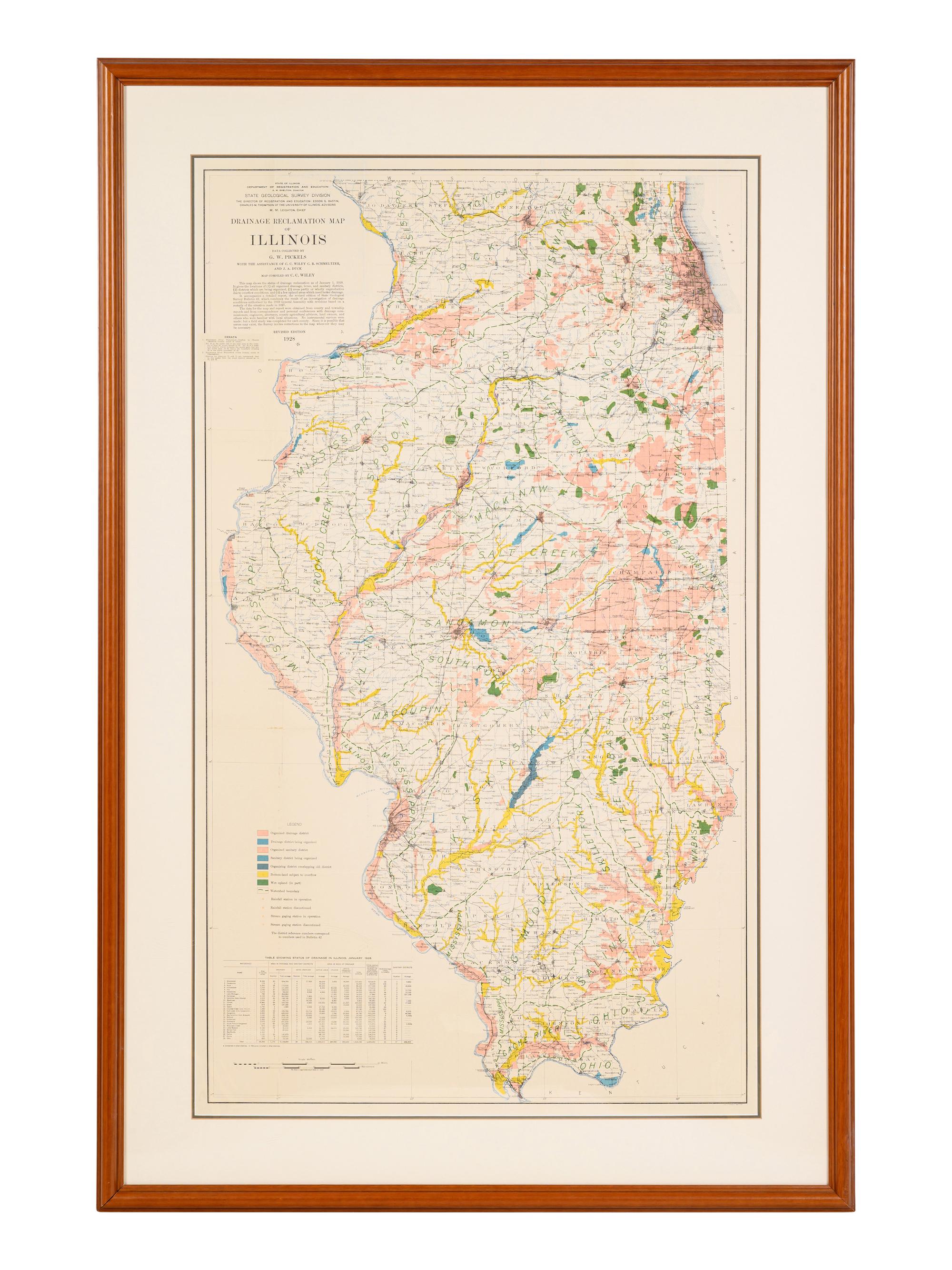 Drainage Reclamation Map of Illinois . [Springfield, IL?]: State of Illinois, State Geological Survey Division, 1928.