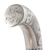 A Continental Ebony and Silver Walking Stick