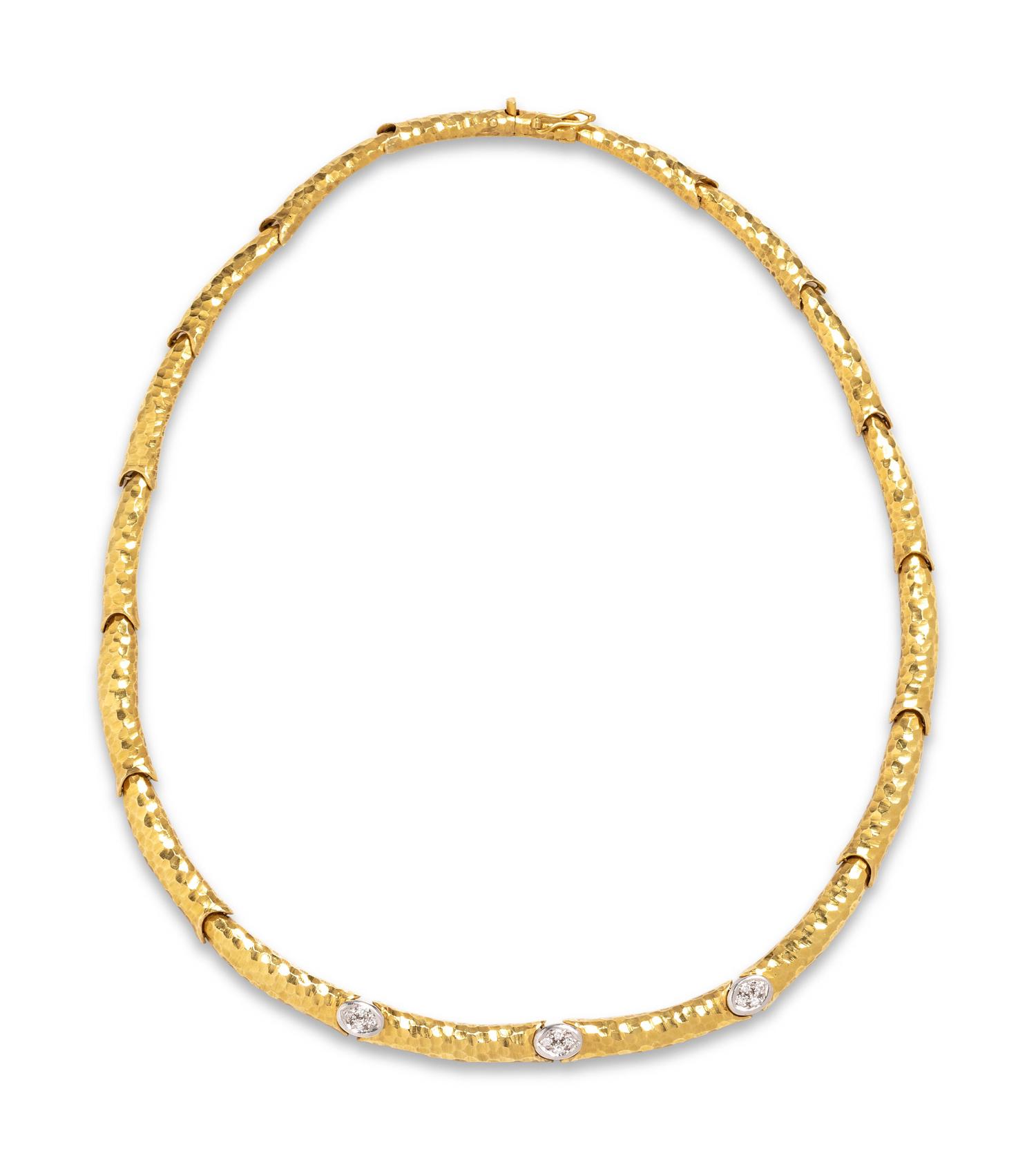 VILDIRIDIS, YELLOW GOLD AND DIAMOND COLLAR NECKLACE