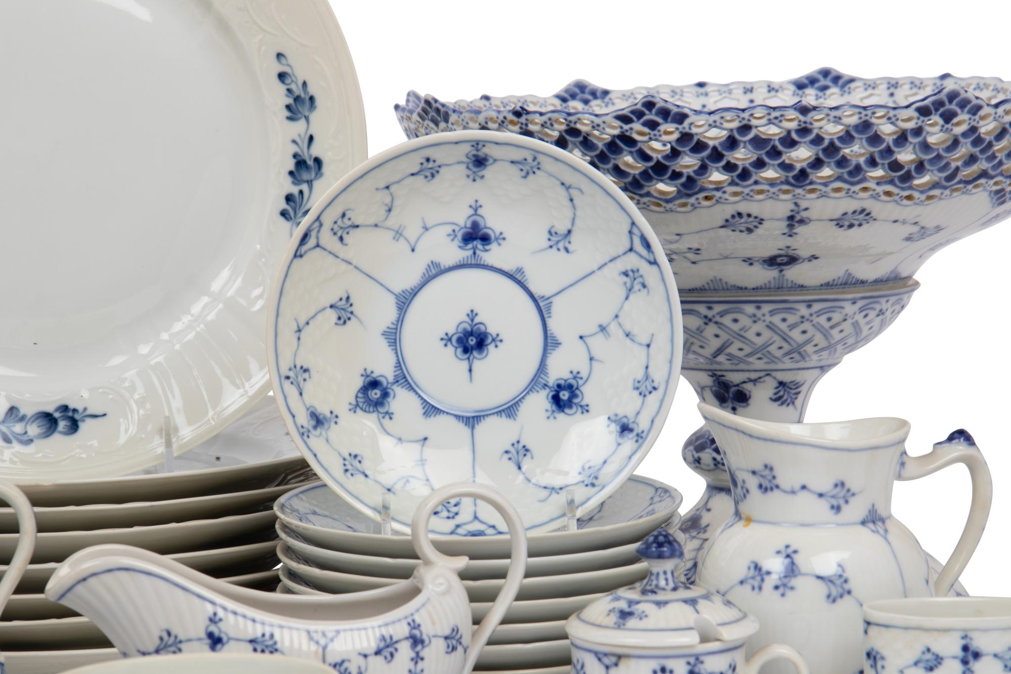 A Group of Bing & Grondahl Blue Traditional Porcelain Dinnerware