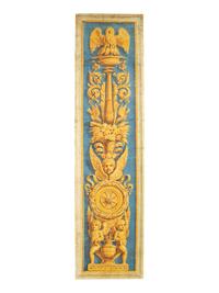 A Continental Painted Canvas Panel with Neoclassical Design
