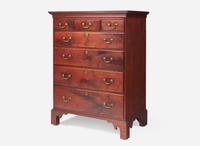 A Chippendale walnut tall chest of drawers, probably Pennsylvania, late 18th century