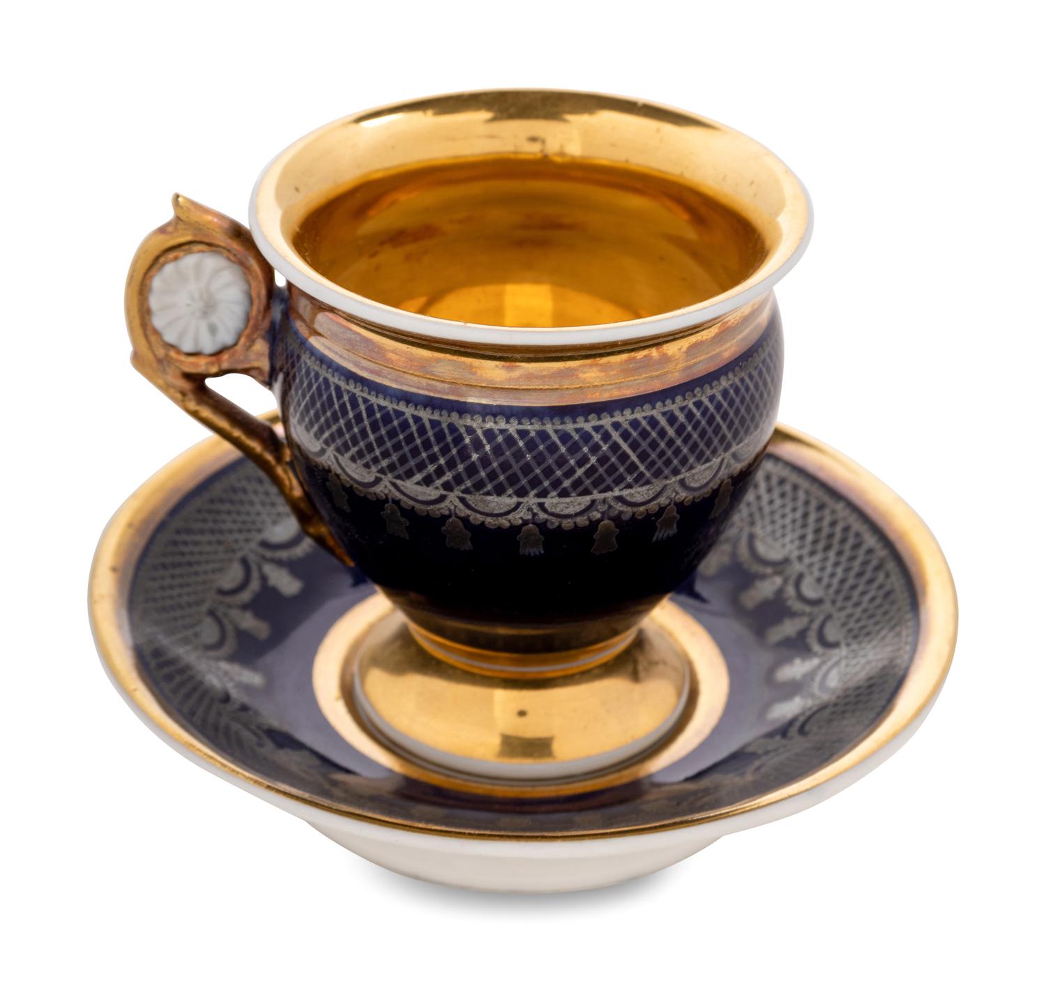 A Russian Porcelain Teacup and Saucer