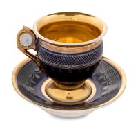 A Russian Porcelain Teacup and Saucer