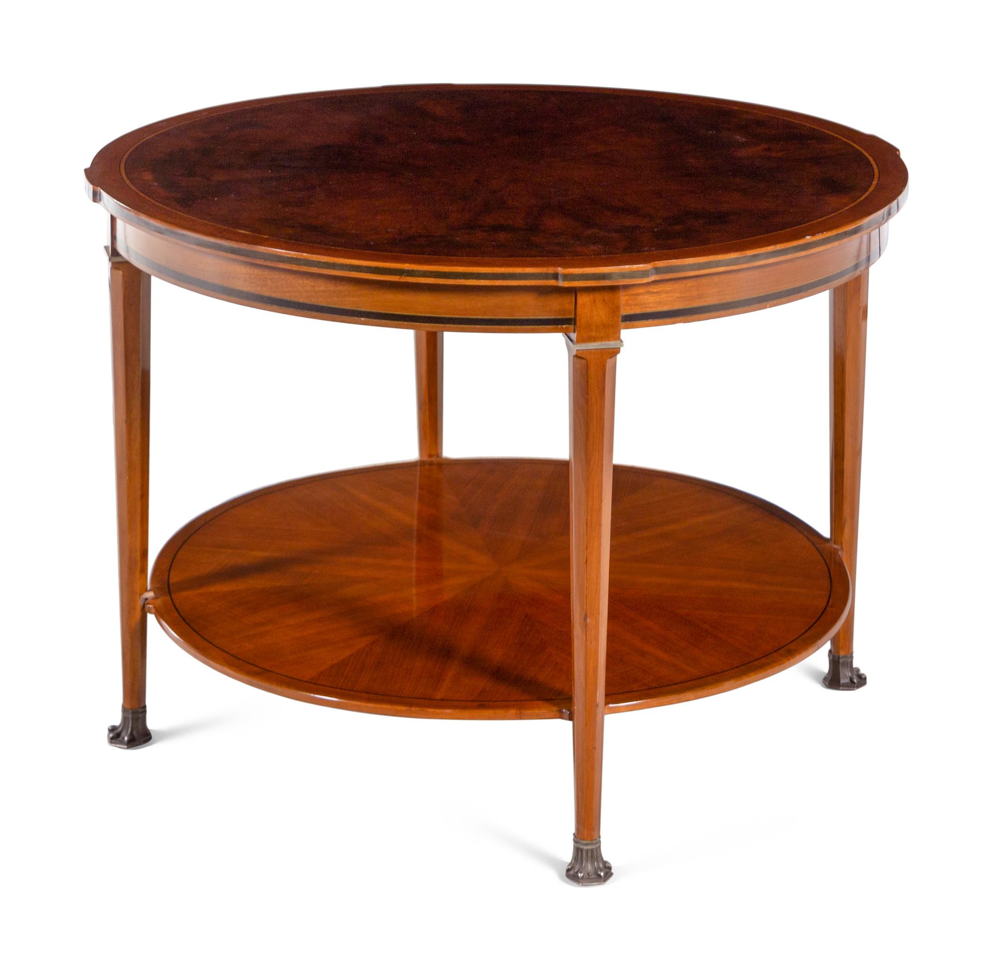 A Belgian Bronze Mounted Two-Tier Table by Alfred Chambon (Belgian, 1884-1973)