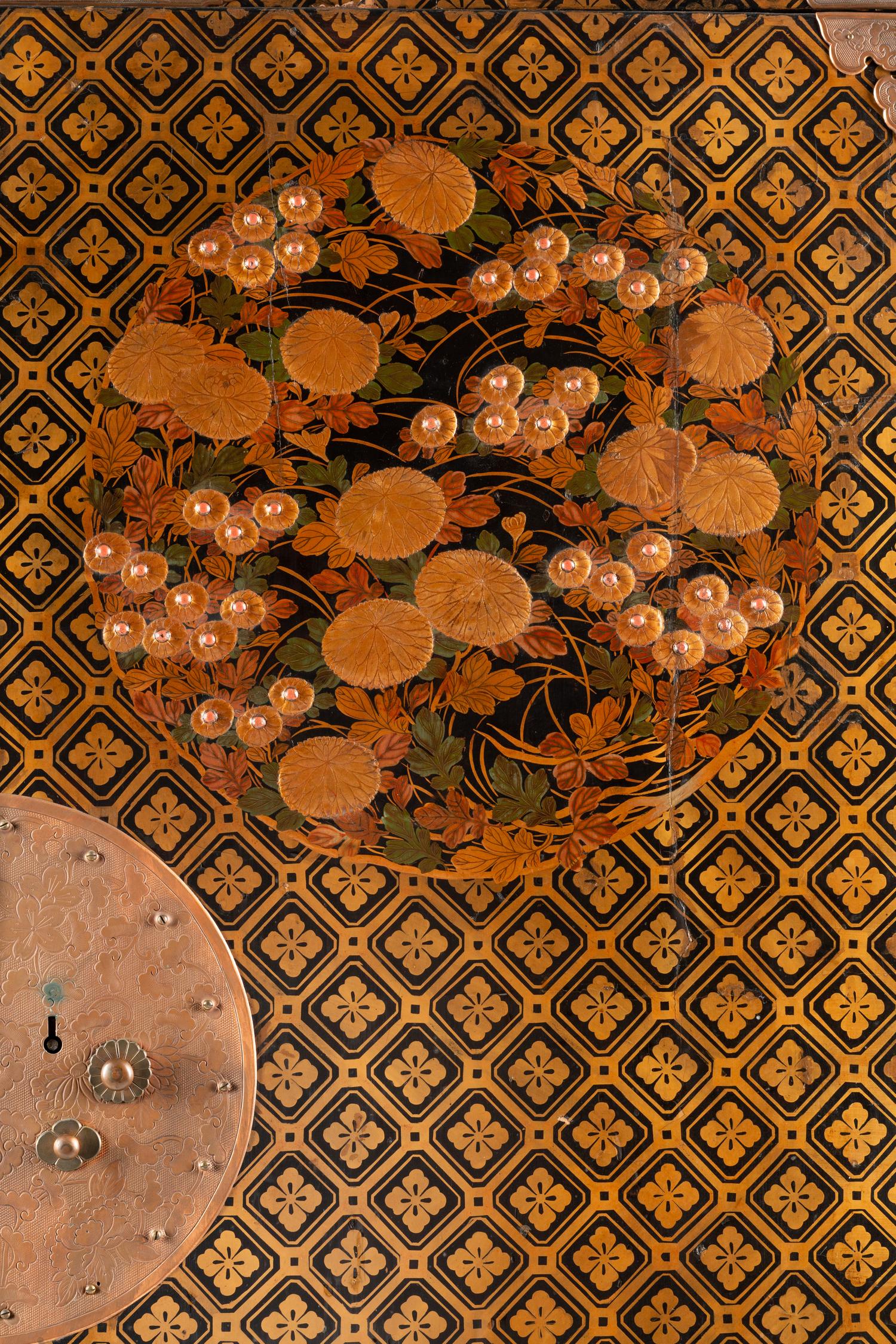 A Japanese Export Lacquer Cabinet on Stand