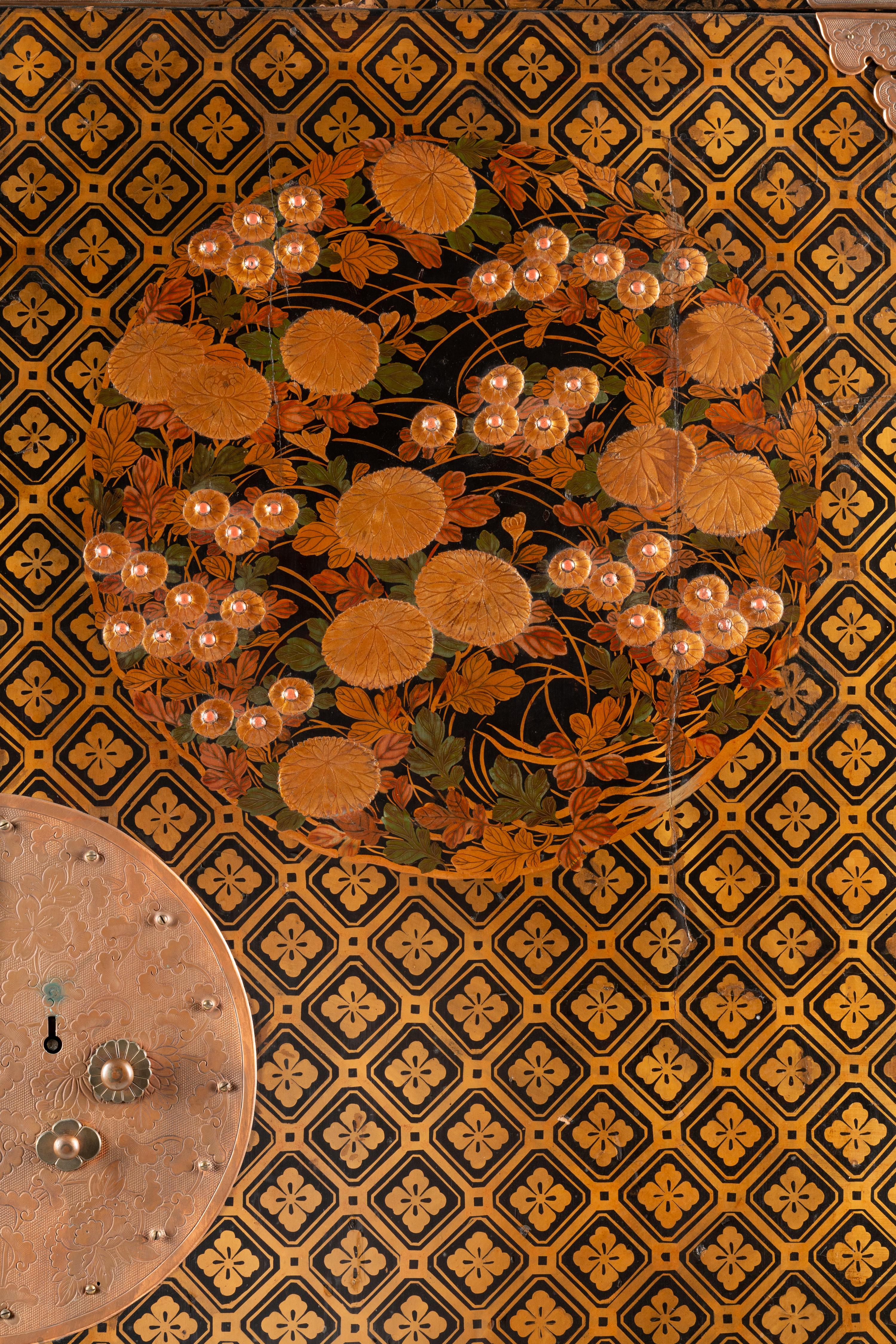 A Japanese Export Lacquer Cabinet on Stand