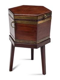 A George III Brass Mounted Mahogany Cellarette on Stand