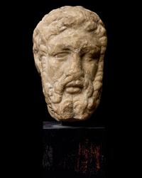 A Roman Marble Portrait Head of a Beaded Man