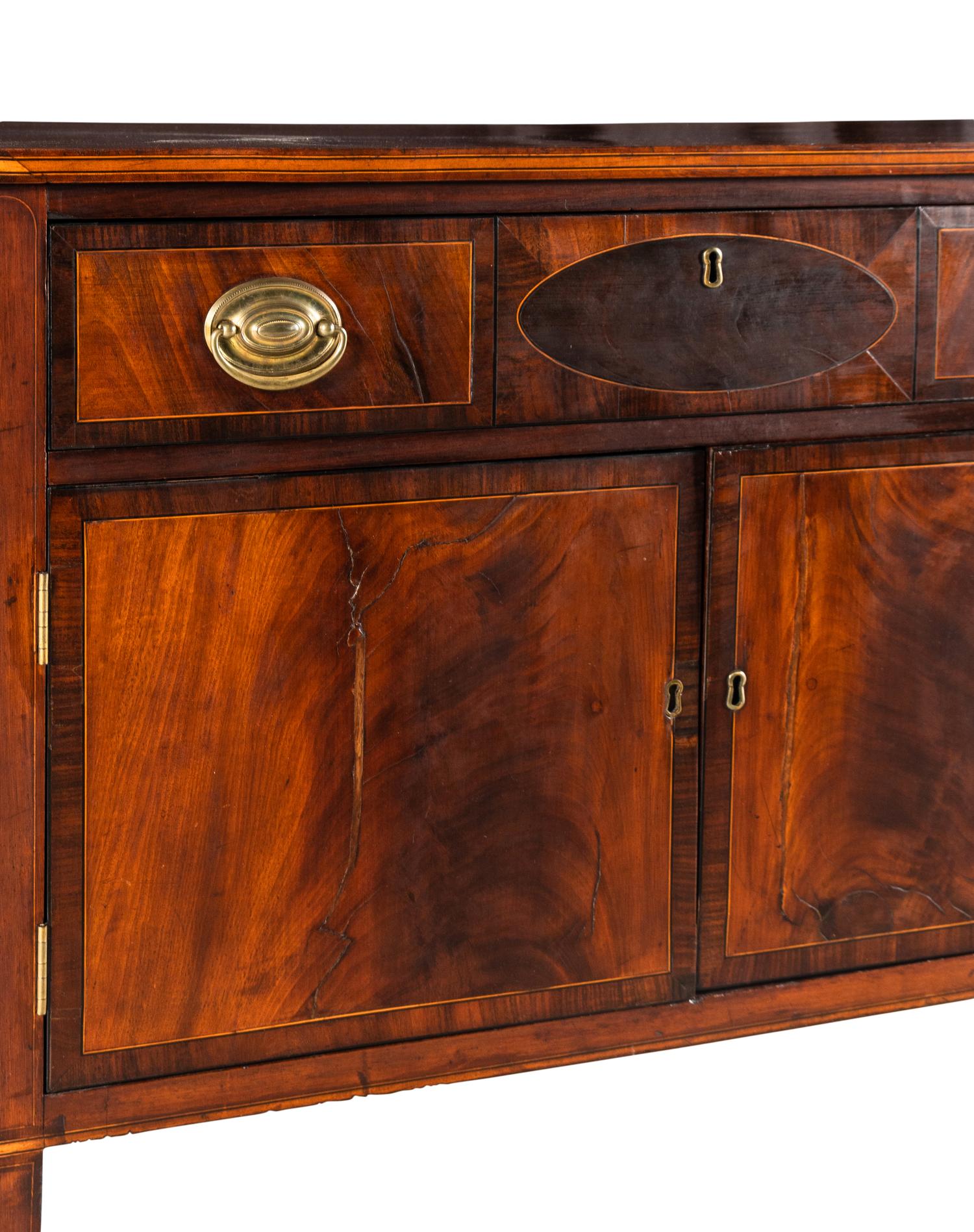 A Federal Inlaid and Figured Mahogany Sideboard