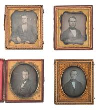 [EARLY PHOTOGRAPHY]. 19 sixth plate daguerreotypes of men with facial hair.