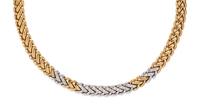 YELLOW GOLD, PLATINUM AND DIAMOND NECKLACE