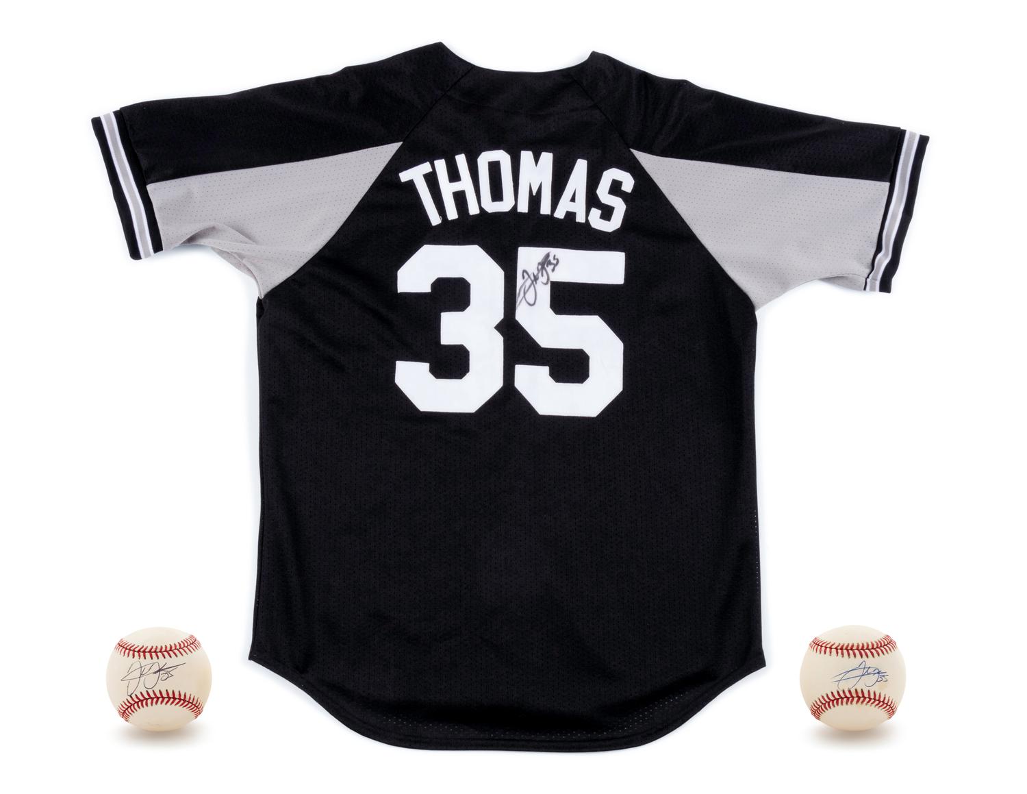A Group of Three Frank Thomas Signed Items,