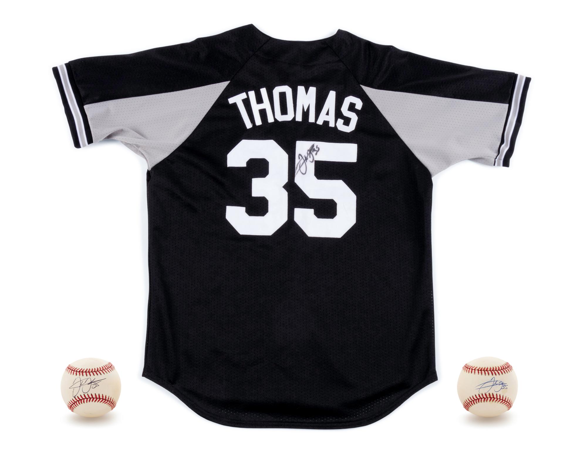 A Group of Three Frank Thomas Signed Items,