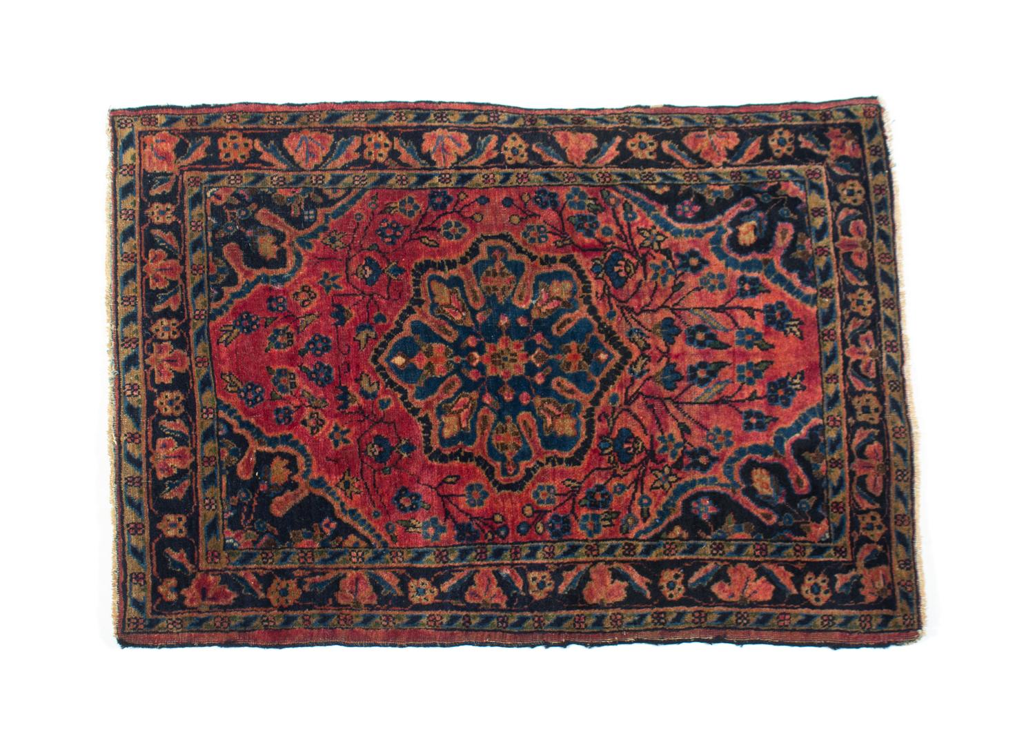 Two Sarouk Wool Rugs Larger 60 x 30 inches — 20TH CENTURY