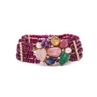 MULTIGEM AND DIAMOND BEAD BRACELET