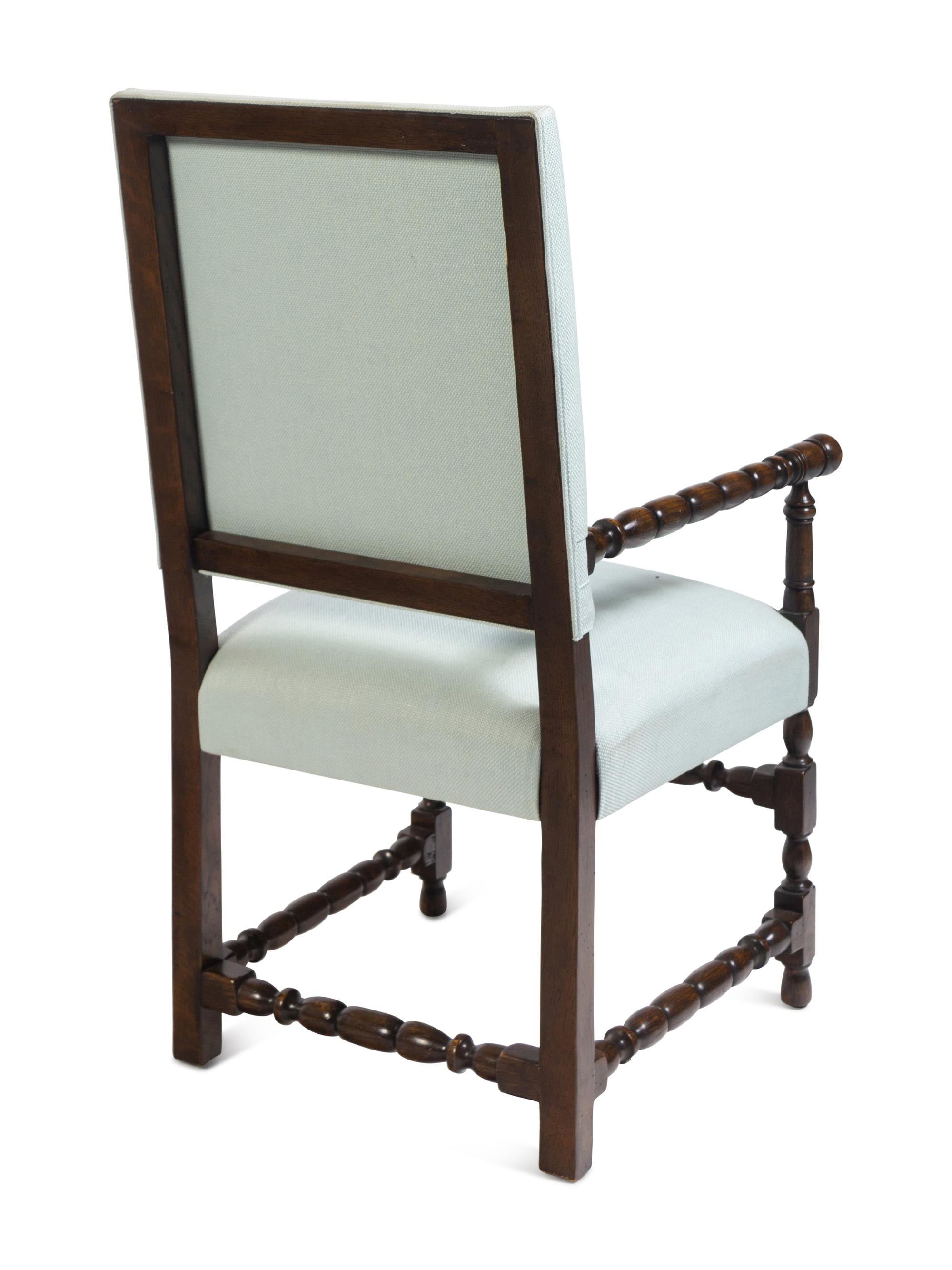 A Set of Four William and Mary Style Oak Dining Chairs