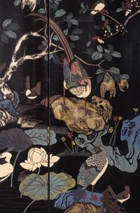 A Chinese Large Eight-Paneled Coromandel Lacquered Floor Screen