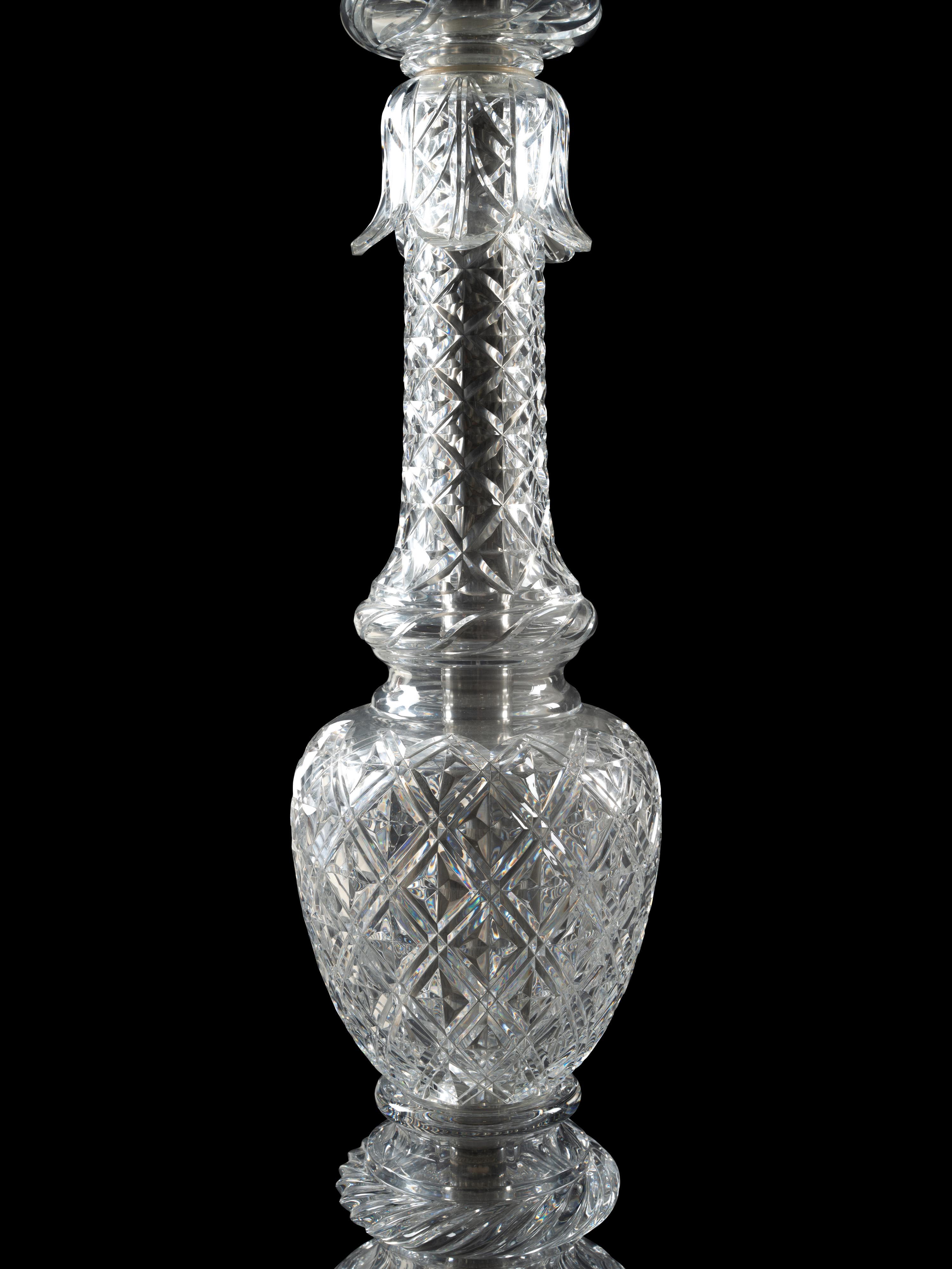 A Pair of Baccarat Cut Glass Tsarine Twenty-Four-Light Torchères