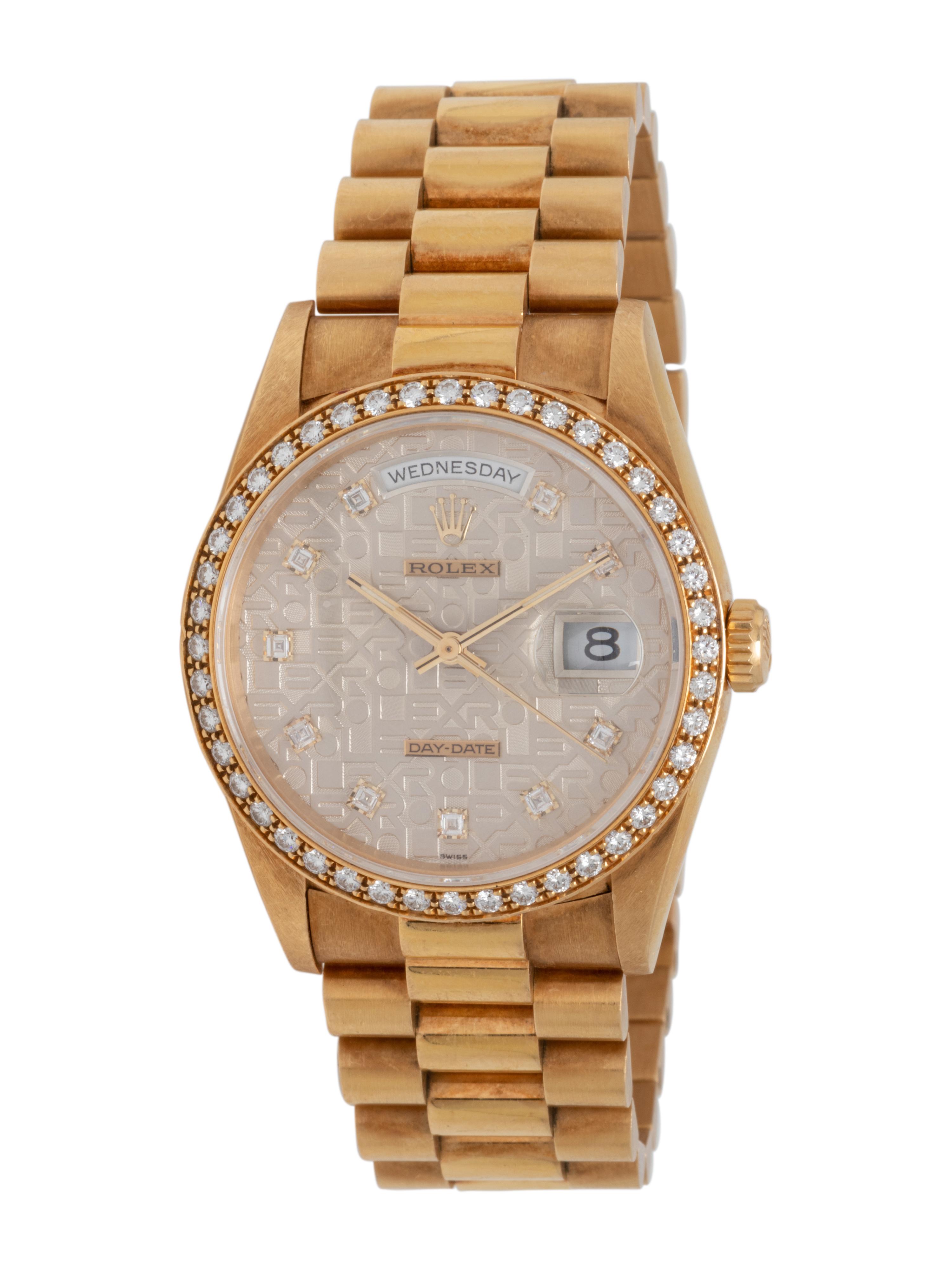 ROLEX, REF. 18348 18K YELLOW GOLD AND DIAMOND 'DAY-DATE' WATCH