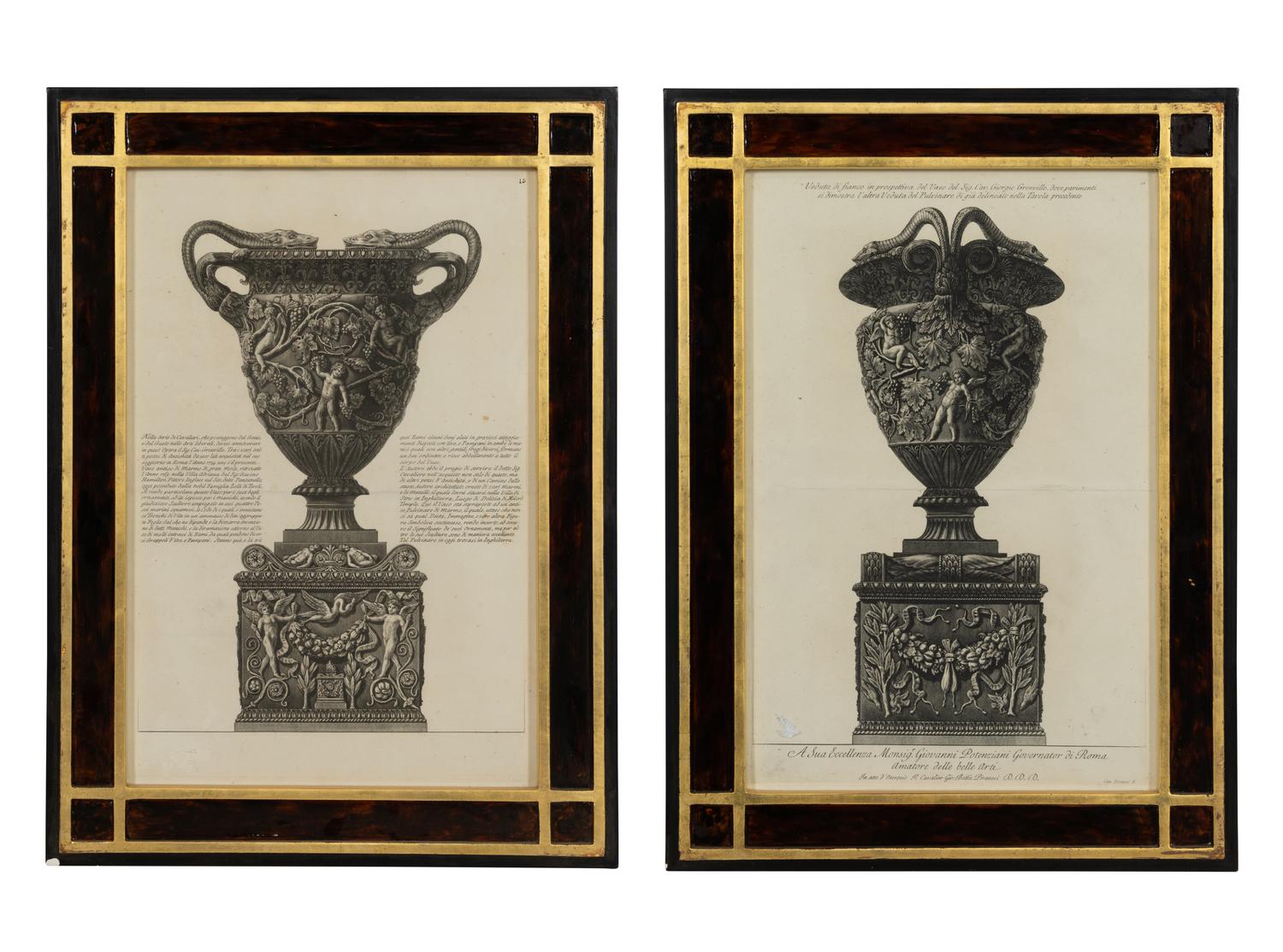 A Pair of Urn Engravings After Giovanni Piranesi