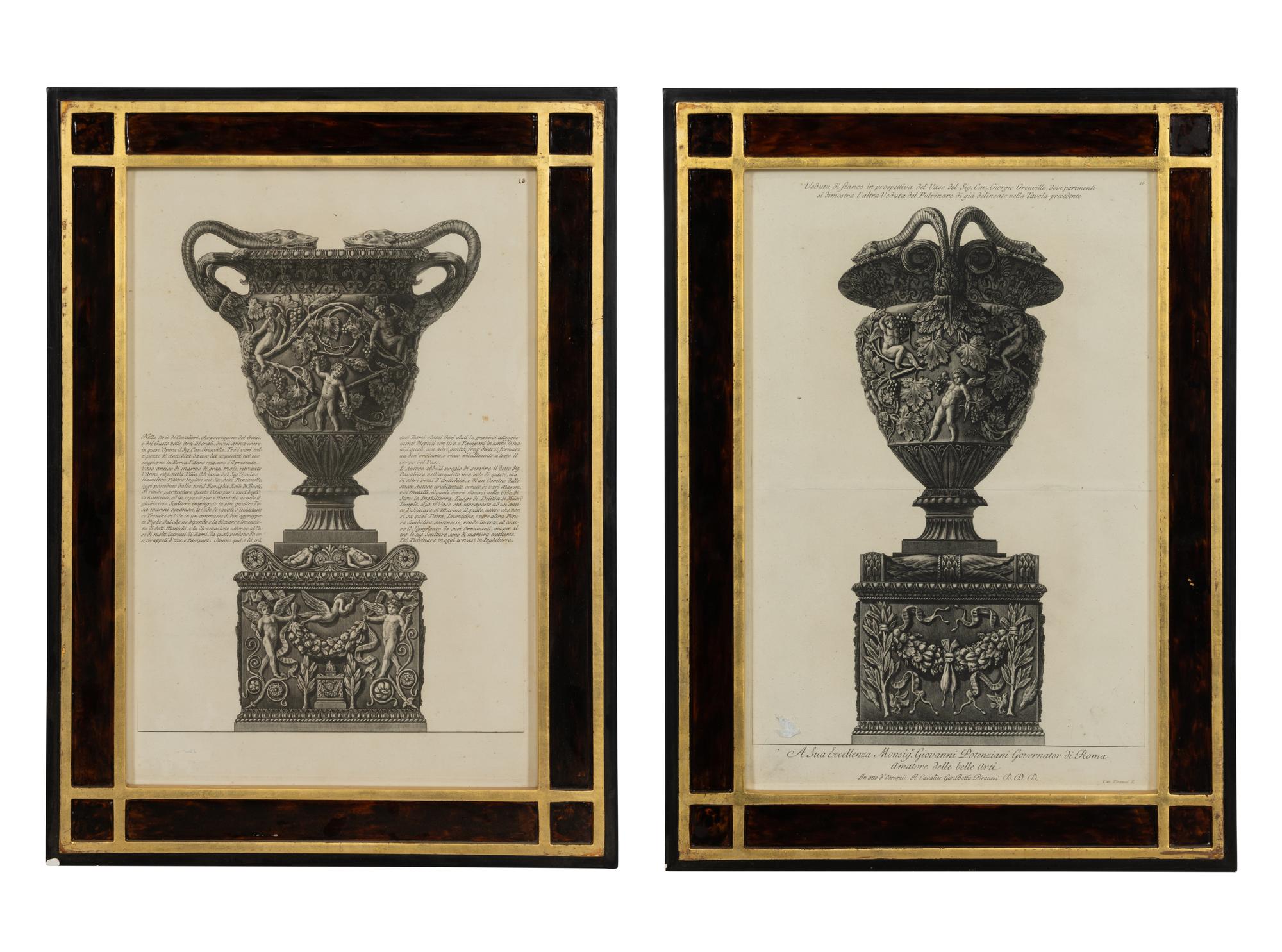 A Pair of Urn Engravings After Giovanni Piranesi