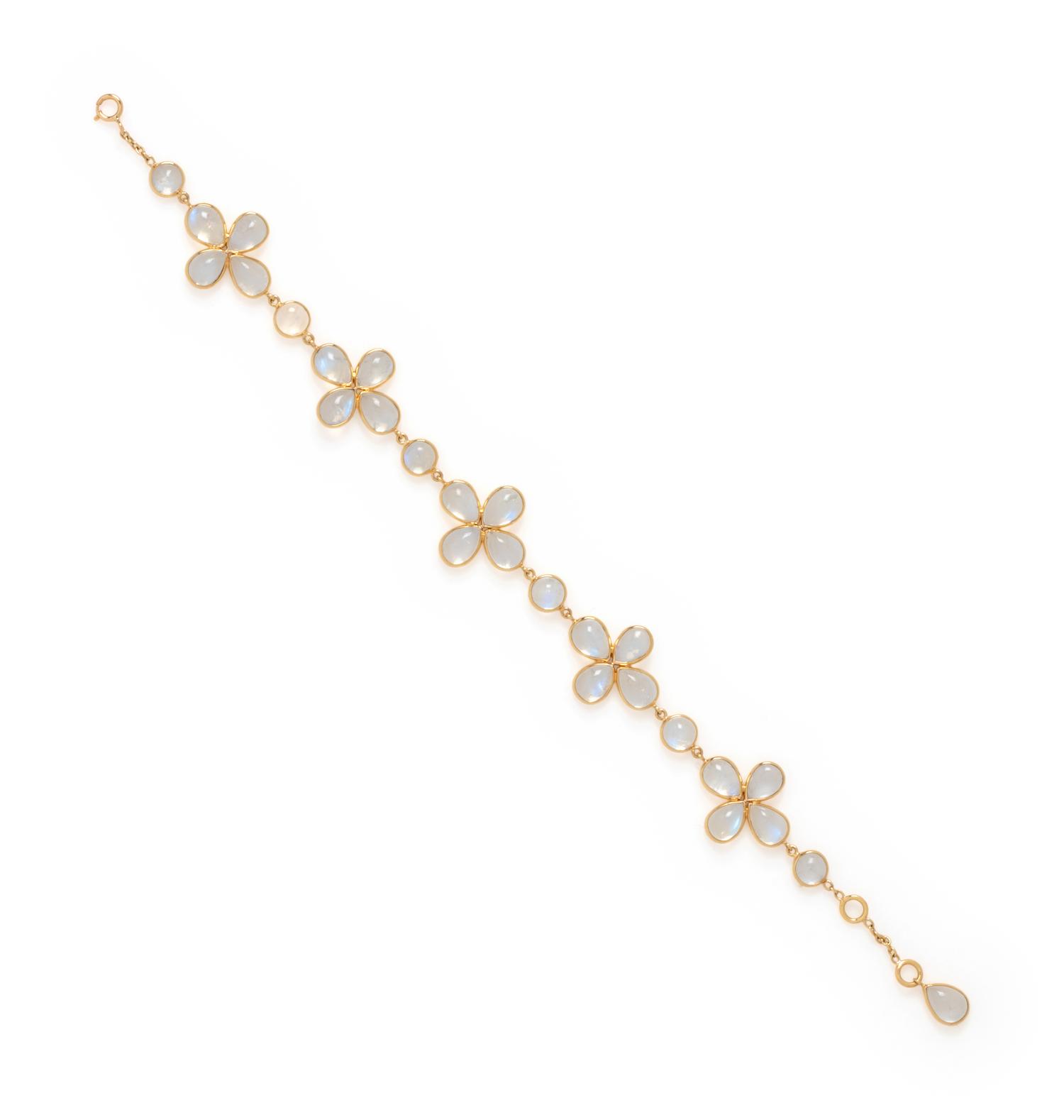 YELLOW GOLD AND MOONSTONE BRACELET