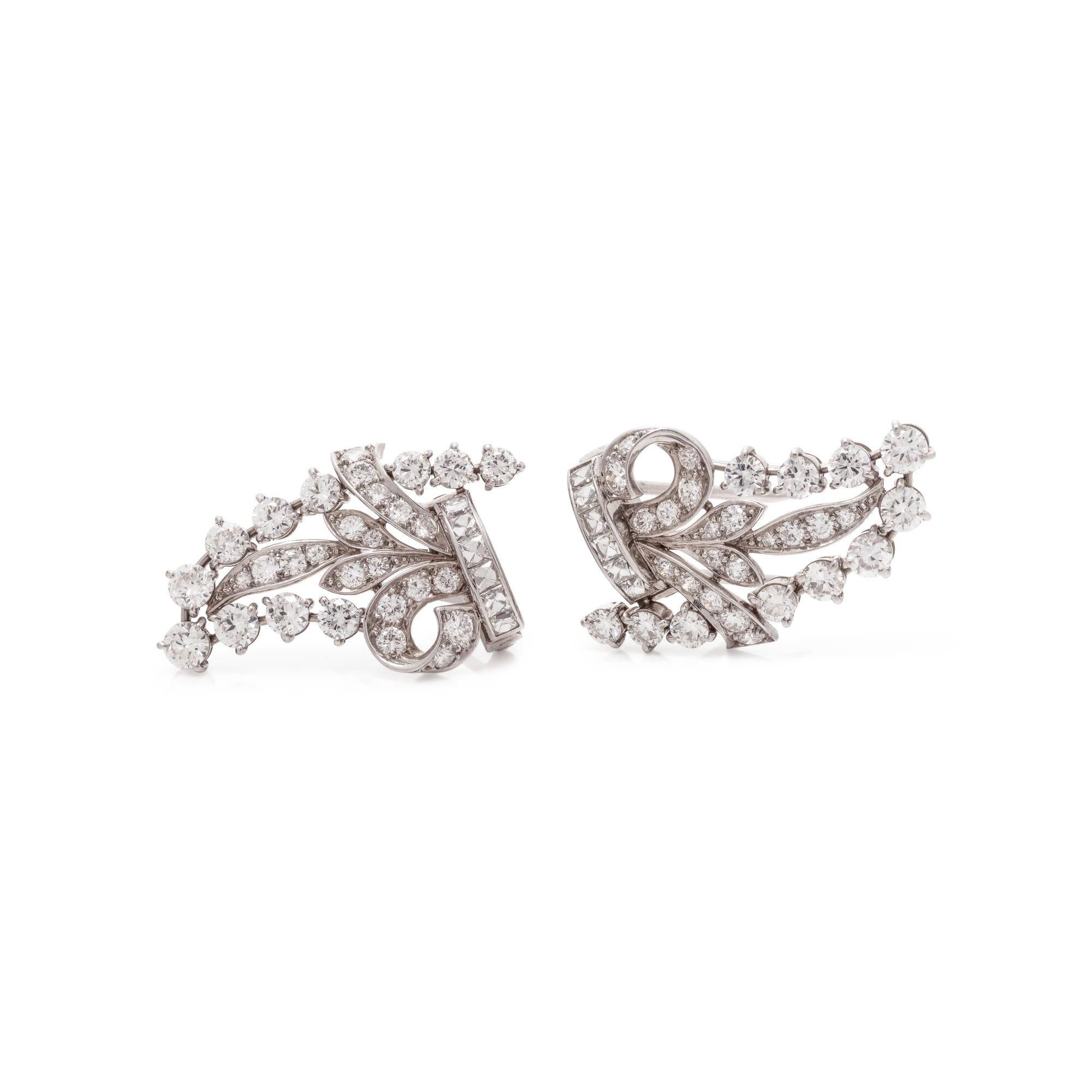 TIFFANY & CO., DIAMOND DOUBLE CLIP/BROOCH