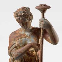 A cast iron garden figure of a Classical lady late 19th century