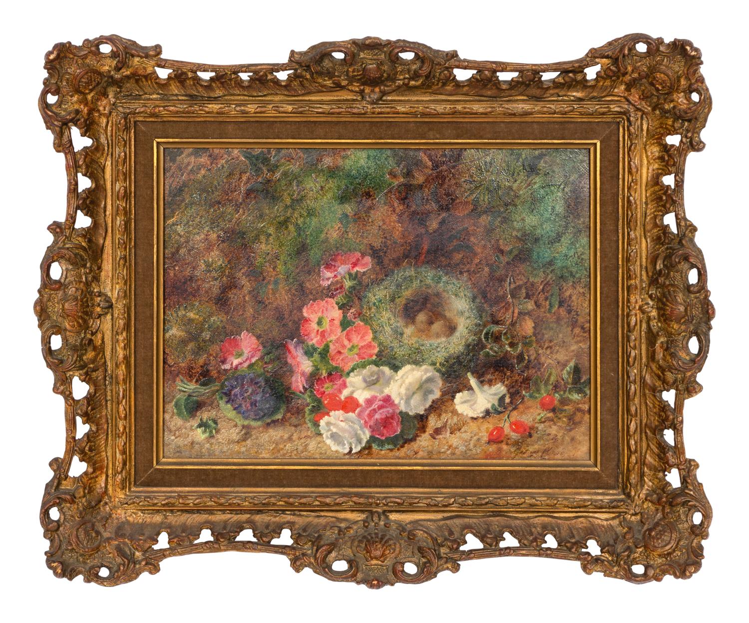 Still Lives with Birds' Nests and Wild Flowers (a pair)
