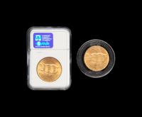 Two Saint Gaudens $20 Gold Coins