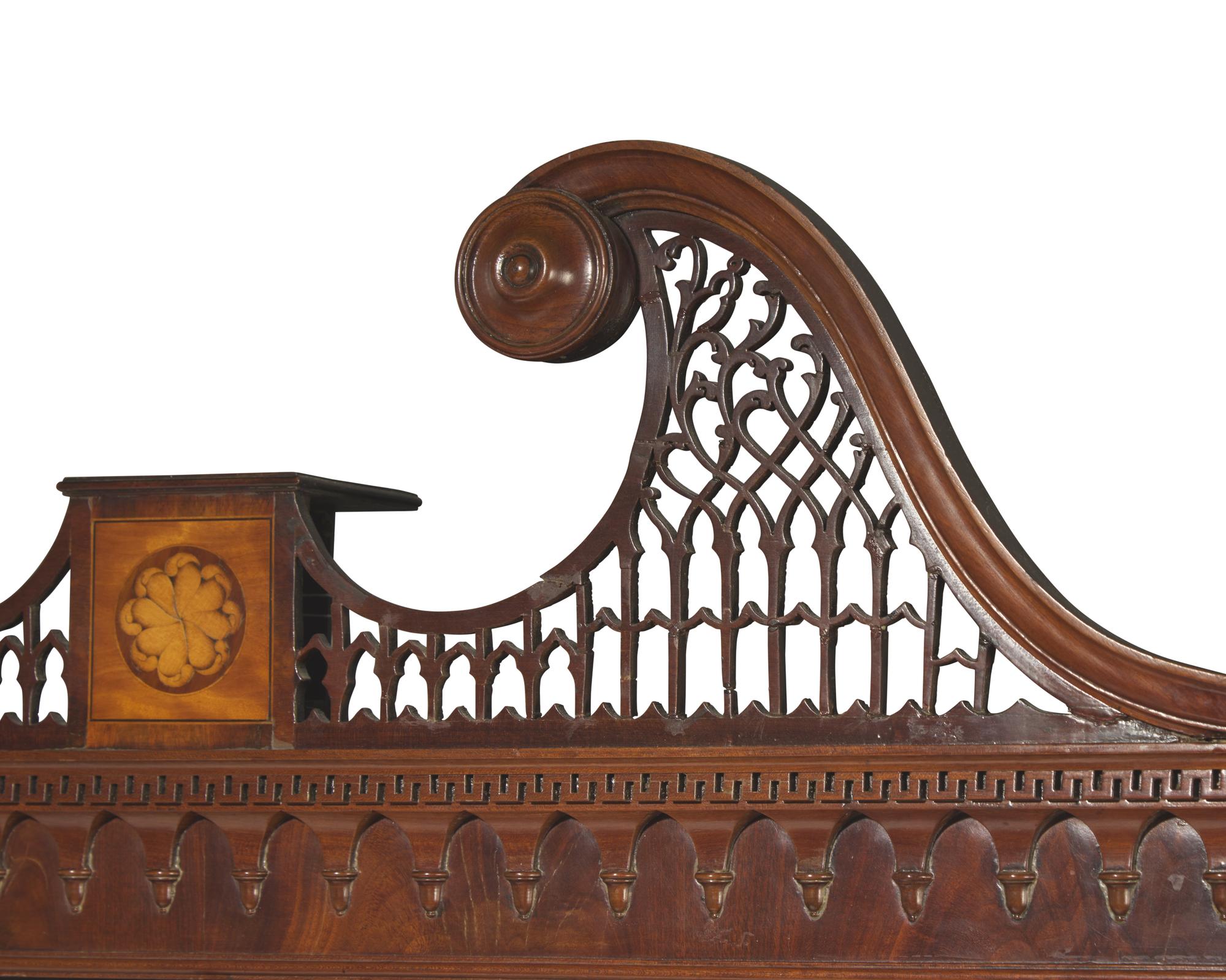 A Regency inlaid mahogany secretary bookcase, early 19th century