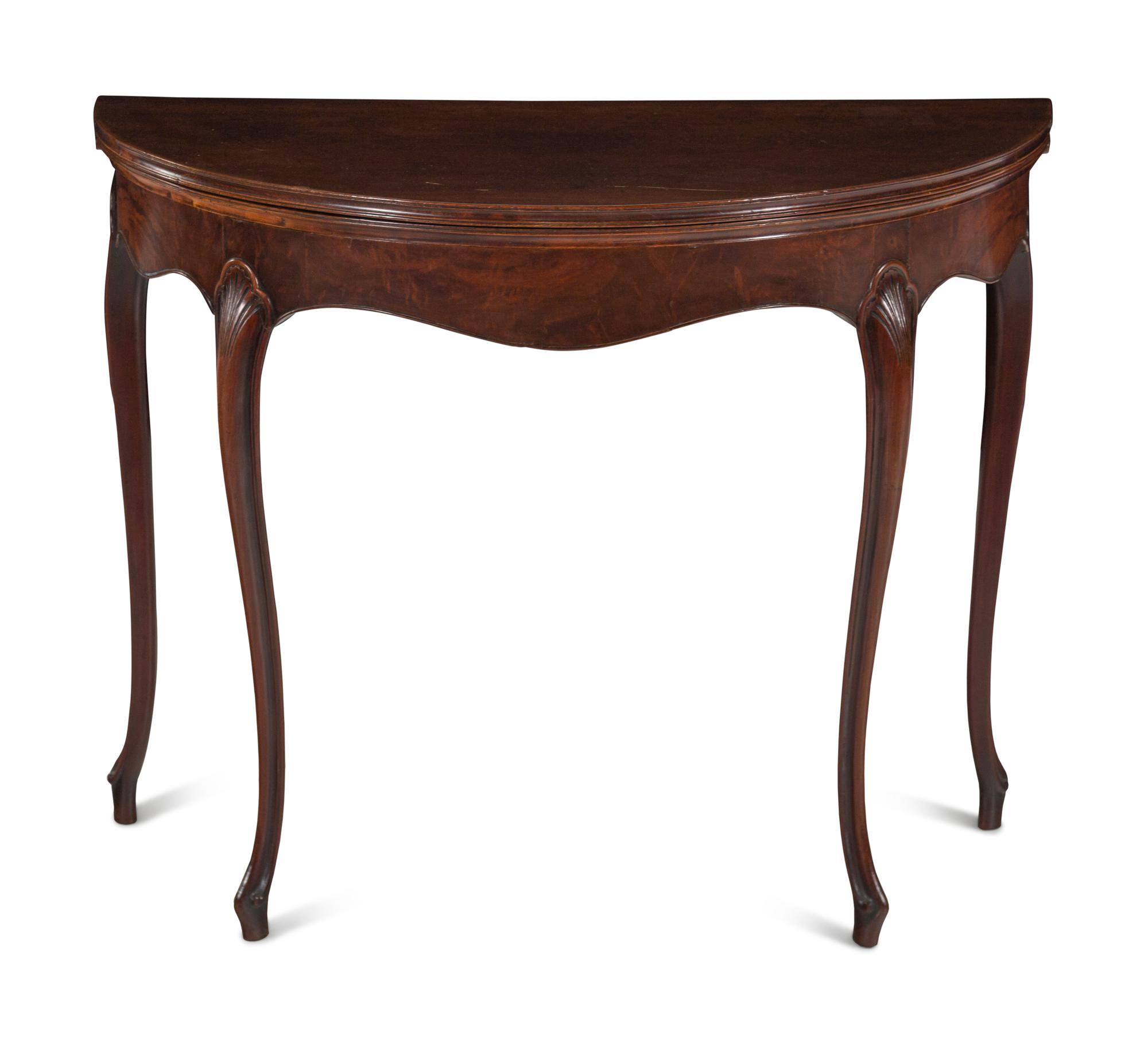 An Irish George III Mahogany Flip-Top Table