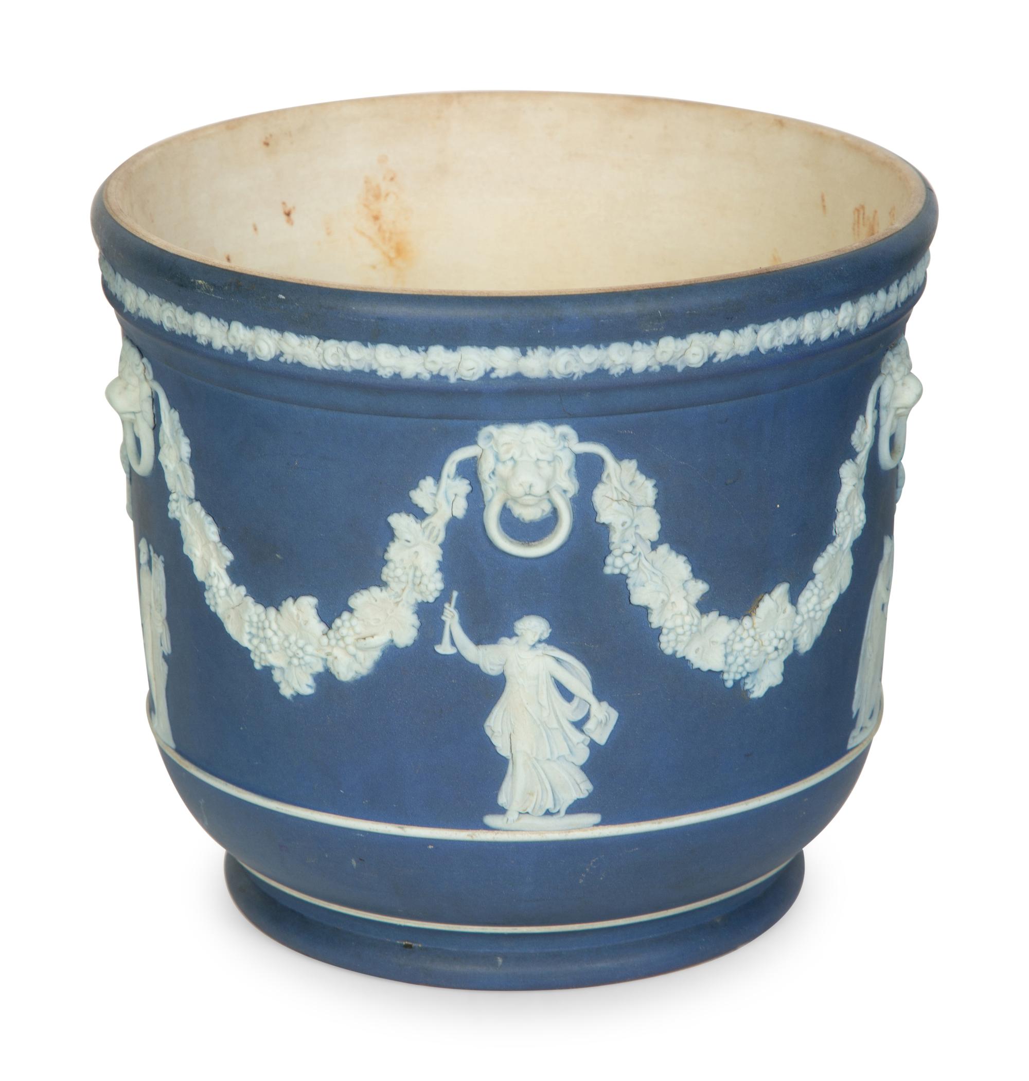 Seven Blue and Green Wedgwood Jasperware Articles
