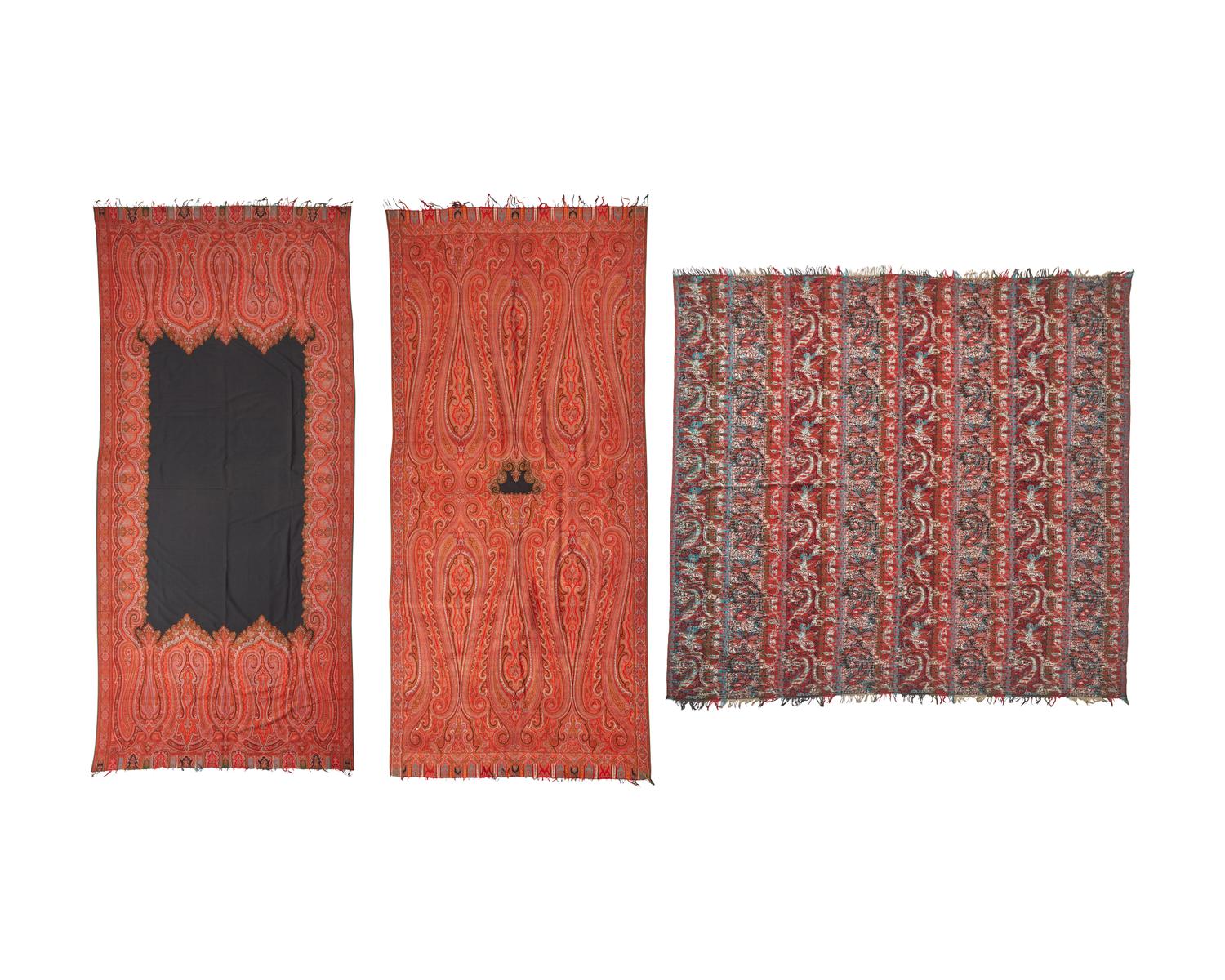 A group of three Kashmir Paisley wool shawls, late 19th century