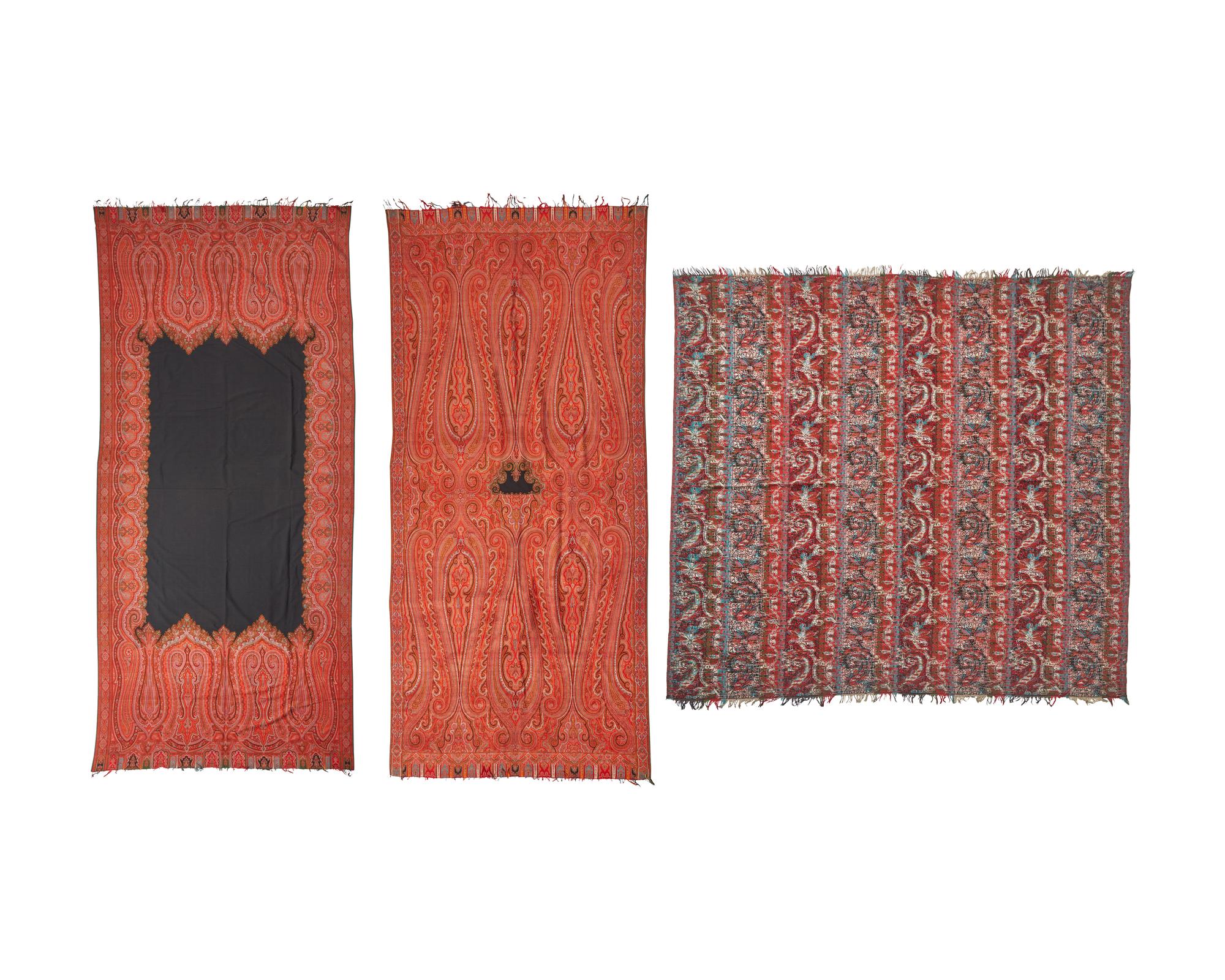 A group of three Kashmir Paisley wool shawls, late 19th century