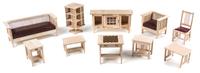 A Suite of Arts and Crafts Style Furniture Articles Width of settee 5 3/4 inches.