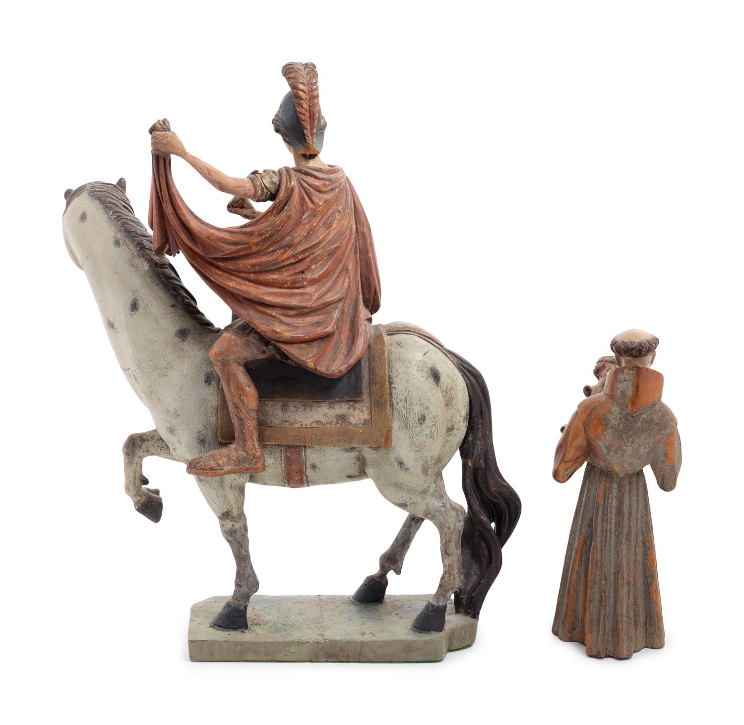 Two Continental Carved and Painted Wood Figures