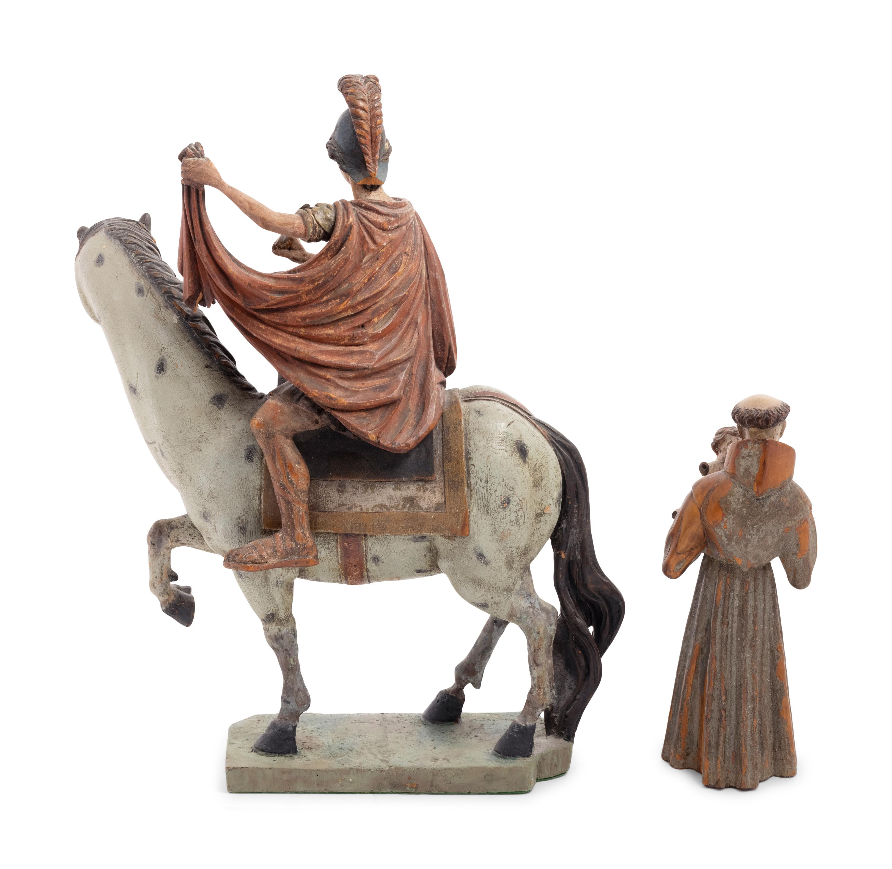 Two Continental Carved and Painted Wood Figures