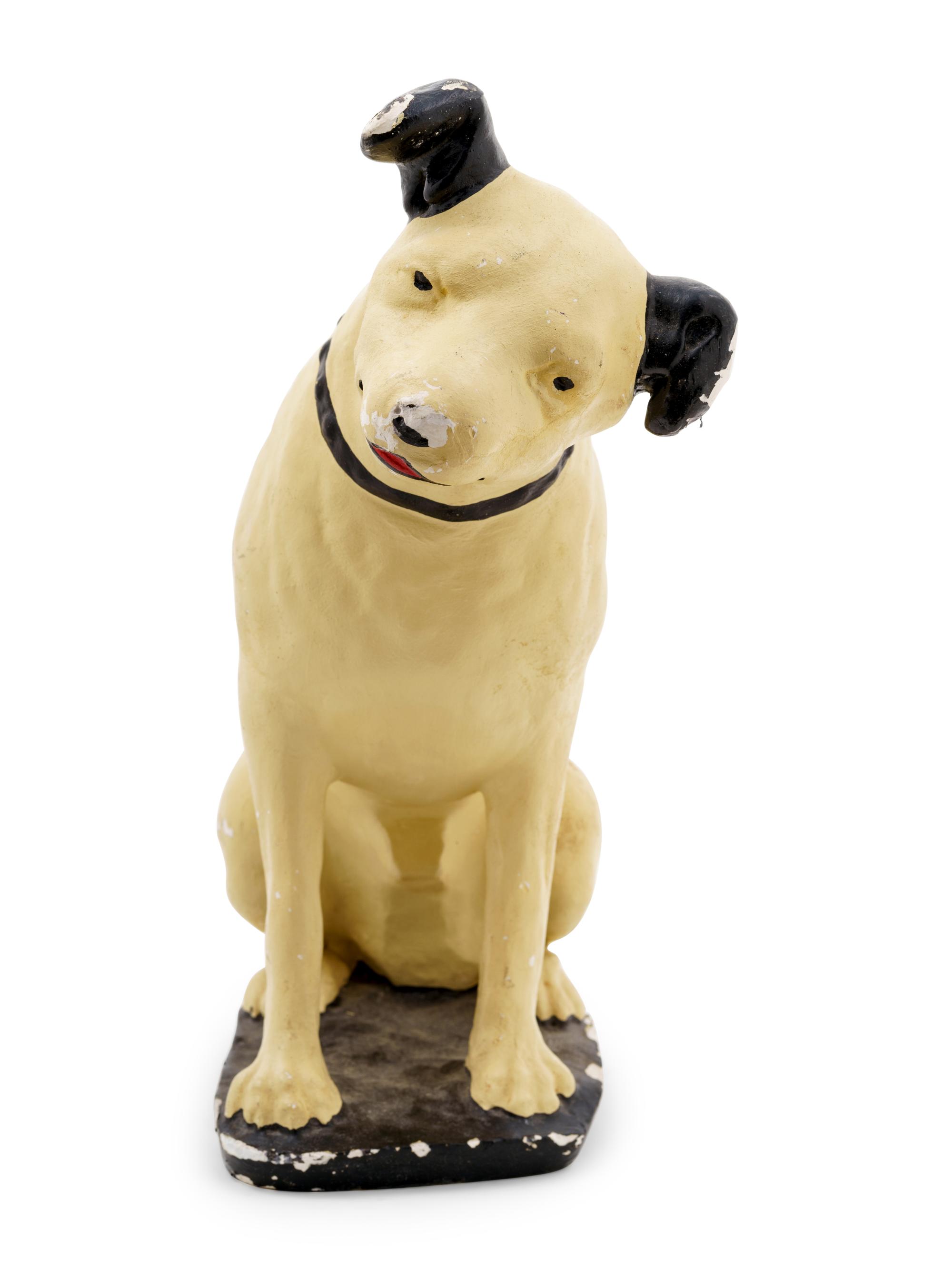 A Nipper the RCA Dog Painted Plaster Figure