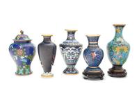 Eight Chinese and Japanese Cloisonné Enamel Articles