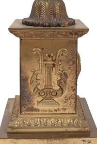 A Pair of Empire Style Gilt Bronze Lamps