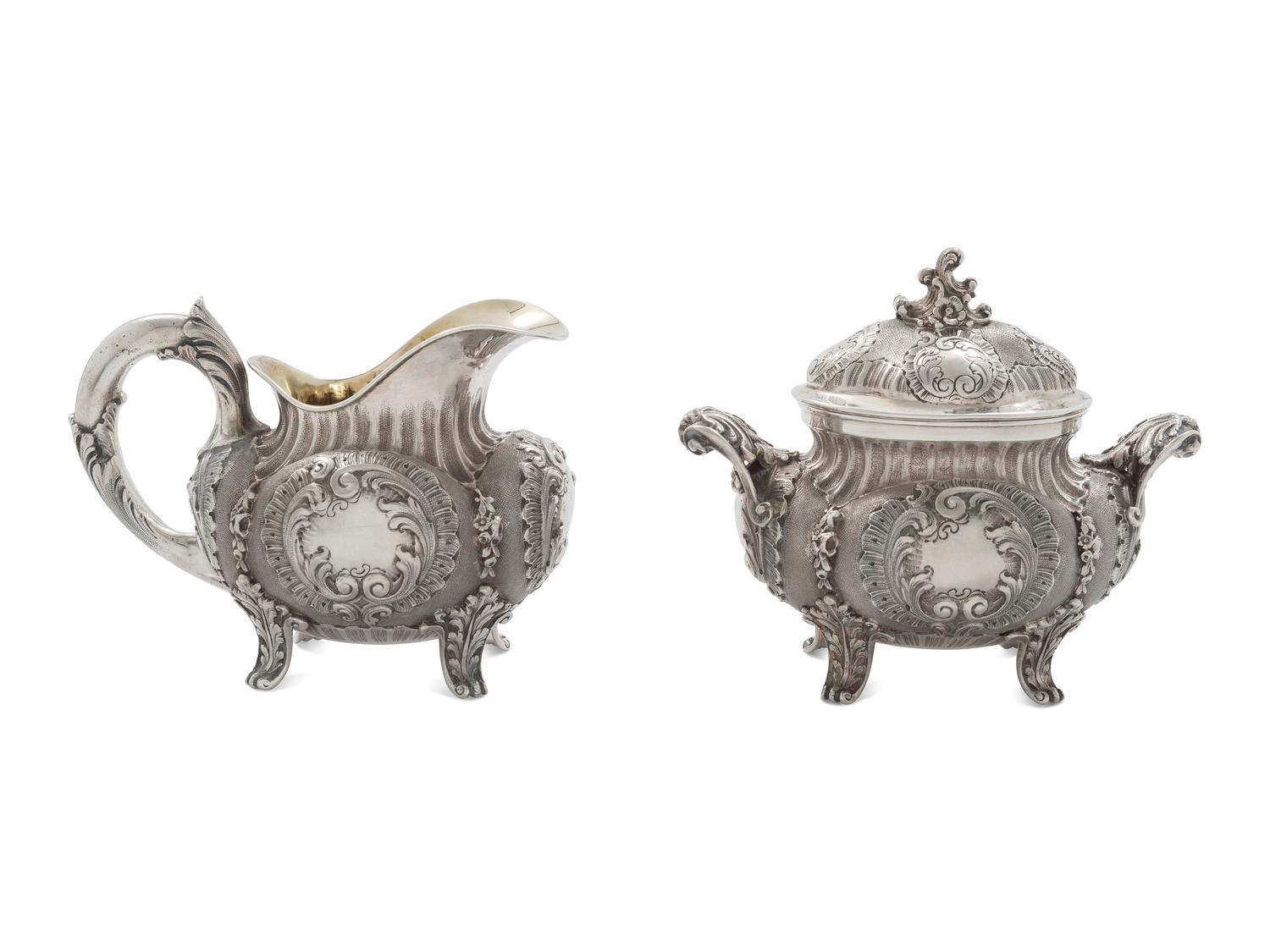 An Italian Silver Four-Piece Tea Service